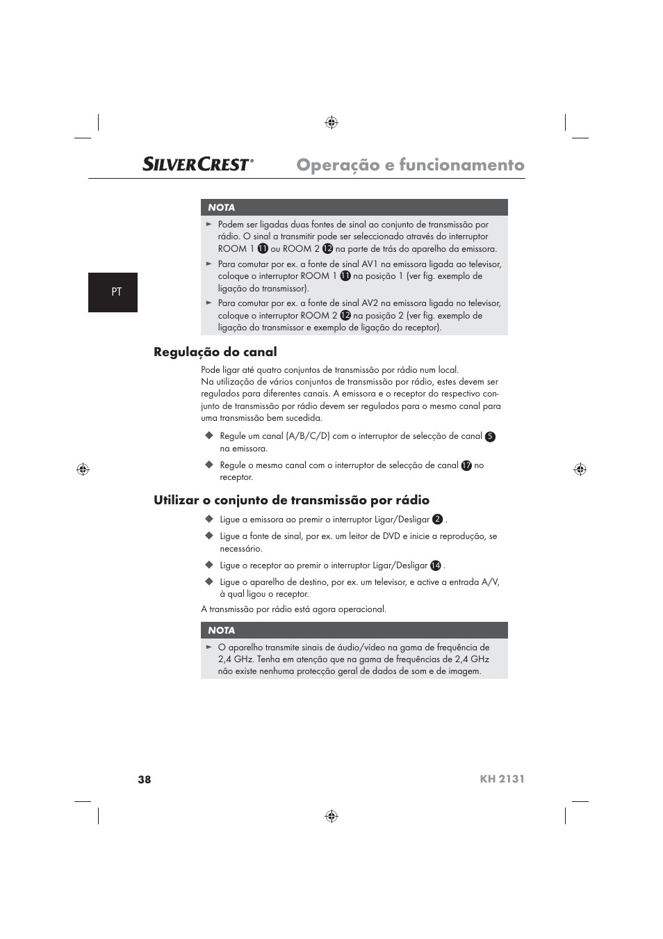 Operação e funcionamento, Regulação do canal, Utilizar o conjunto de transmissão por rádio | Silvercrest KH 2131 User Manual | Page 40 / 72