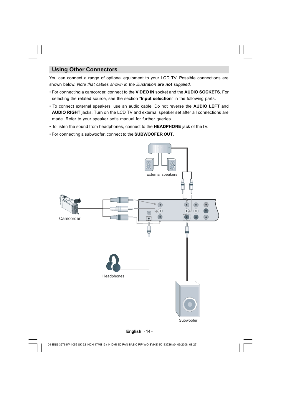 Using other connectors | Dantax 32LCD V9 User Manual | Page 15 / 177