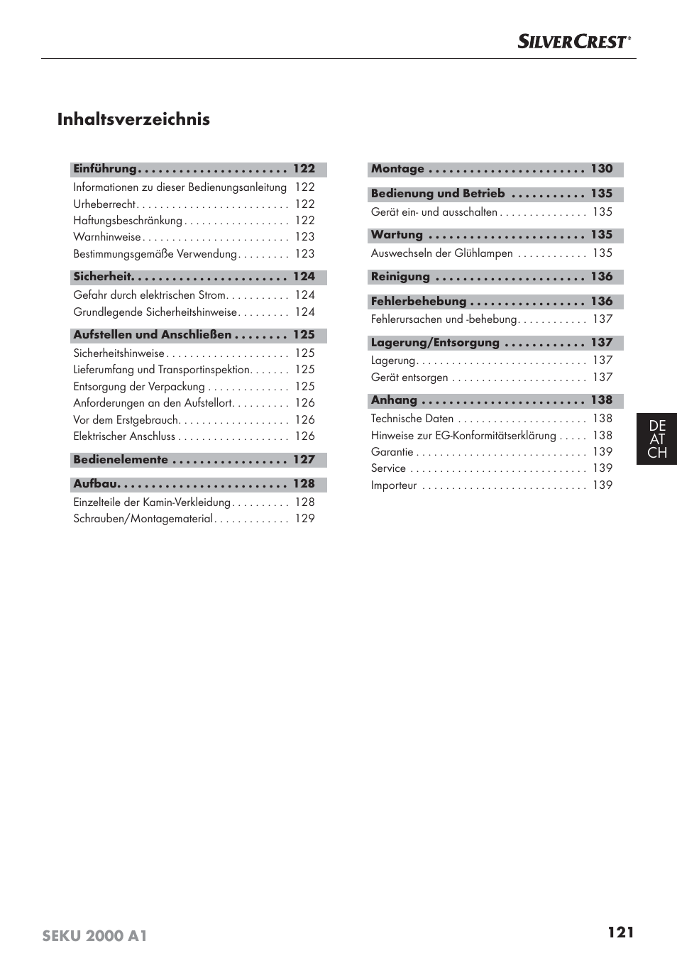 Silvercrest SEKU 2000 A1 User Manual | Page 122 / 141