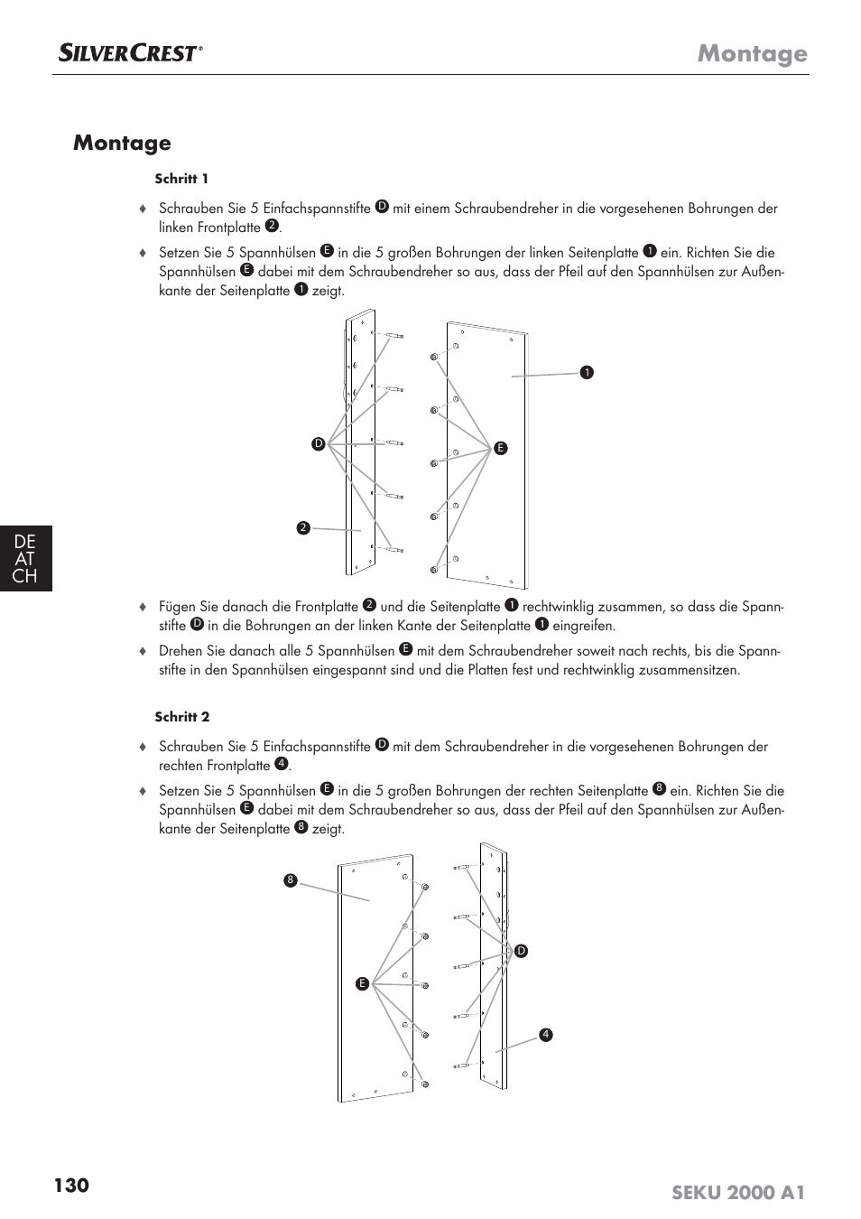 Montage | Silvercrest SEKU 2000 A1 User Manual | Page 131 / 141