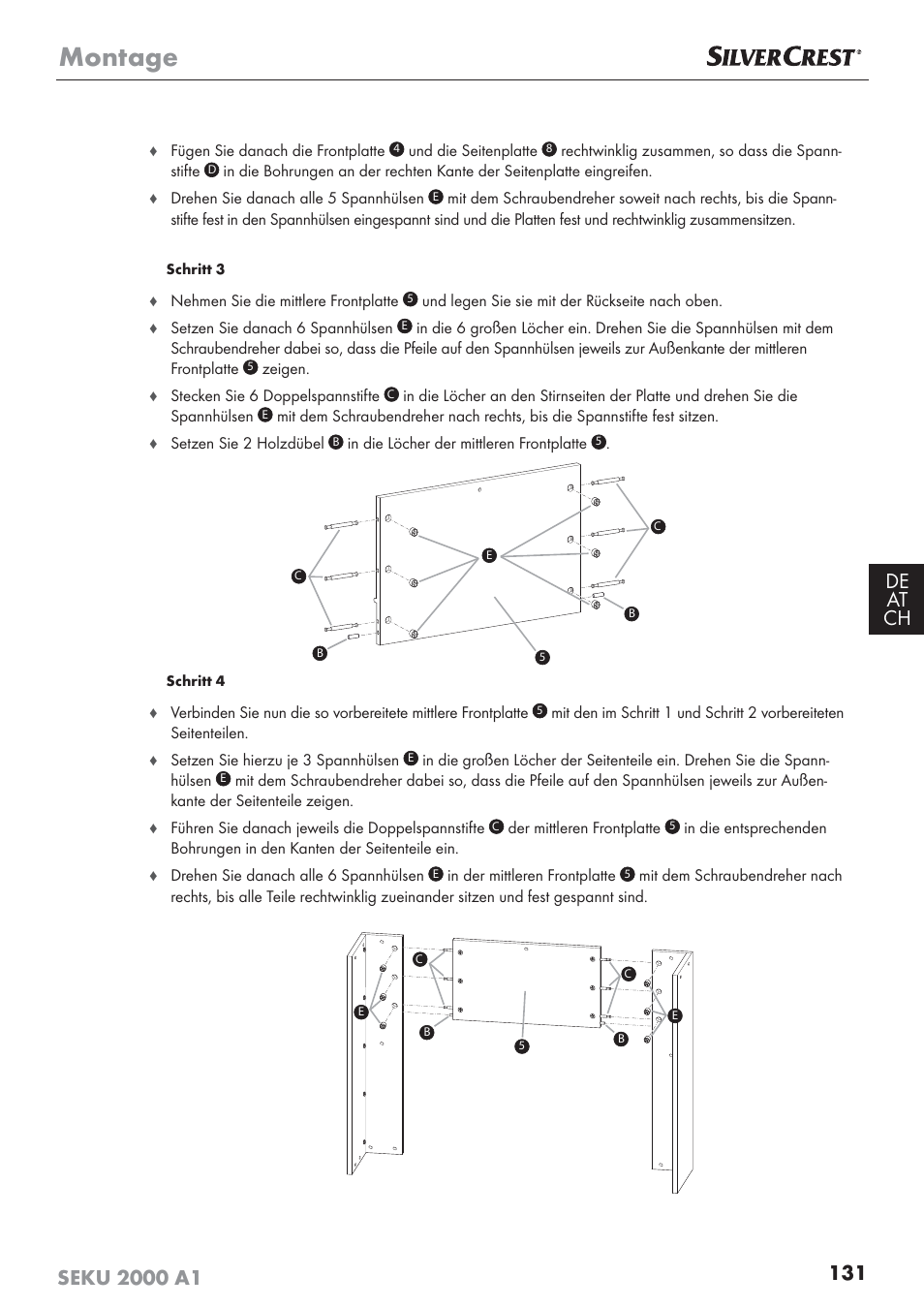 Montage | Silvercrest SEKU 2000 A1 User Manual | Page 132 / 141