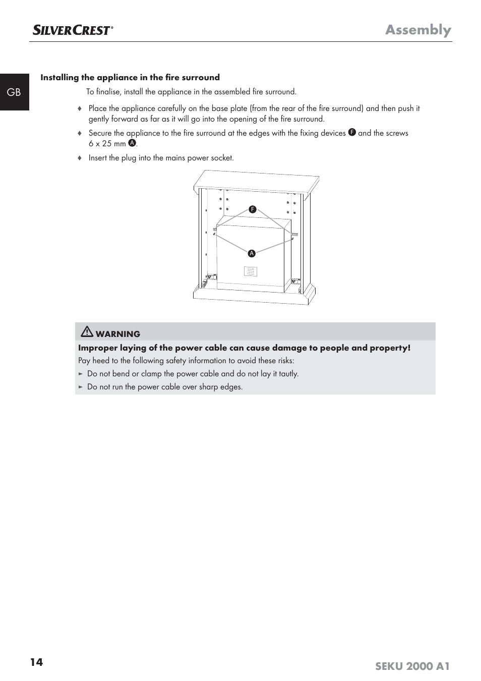 Assembly | Silvercrest SEKU 2000 A1 User Manual | Page 15 / 141