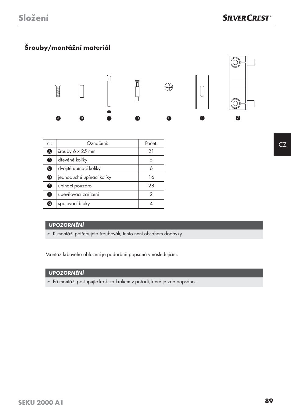 Složení | Silvercrest SEKU 2000 A1 User Manual | Page 90 / 141