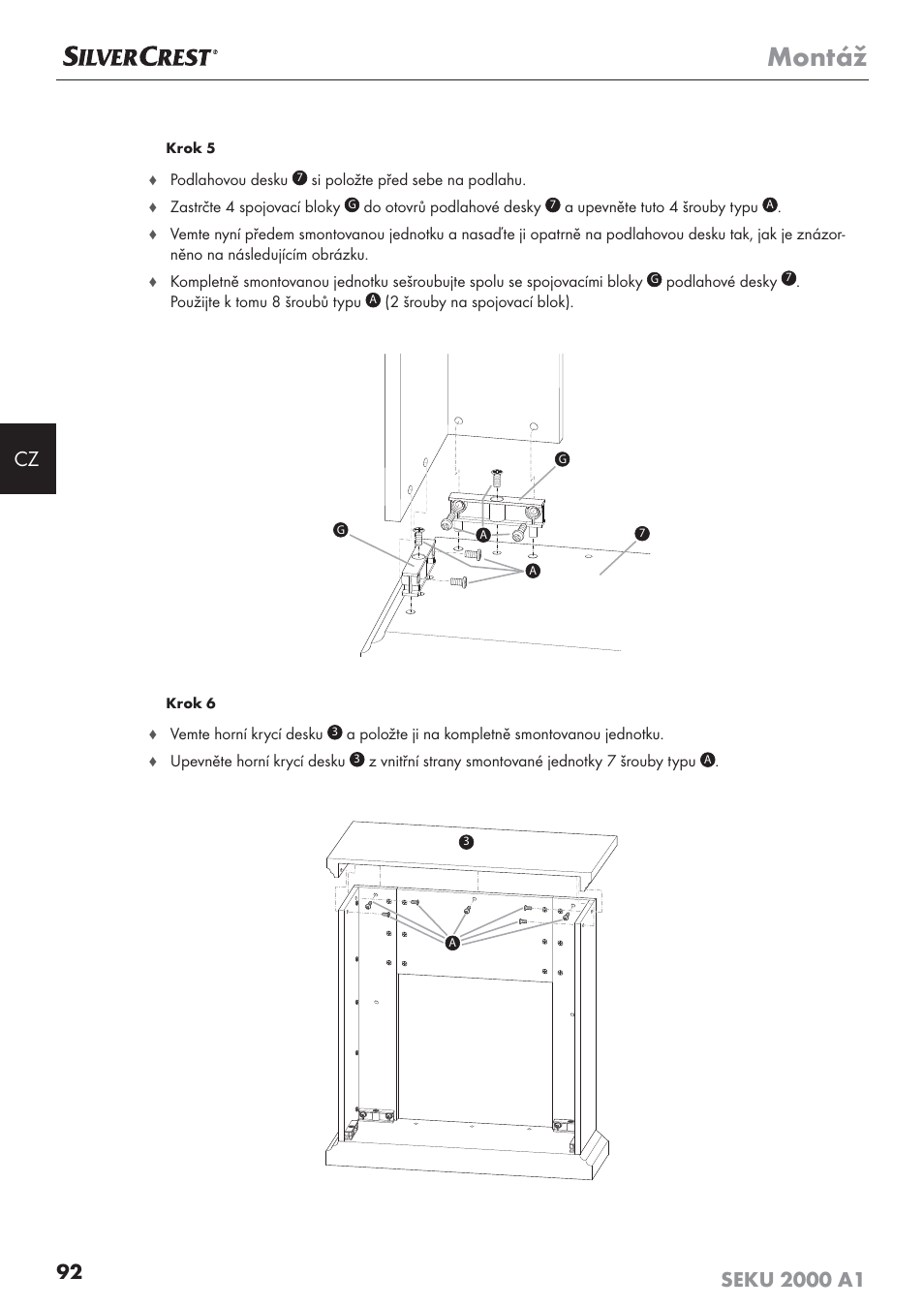Montáž | Silvercrest SEKU 2000 A1 User Manual | Page 93 / 141