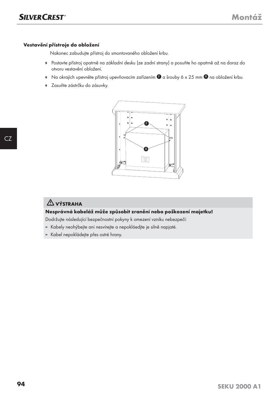 Montáž | Silvercrest SEKU 2000 A1 User Manual | Page 95 / 141