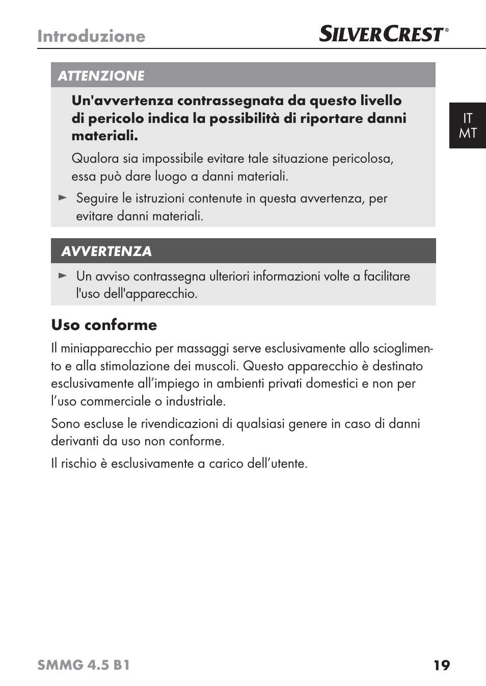 Introduzione | Silvercrest SMMG 4.5 B1 User Manual | Page 21 / 66