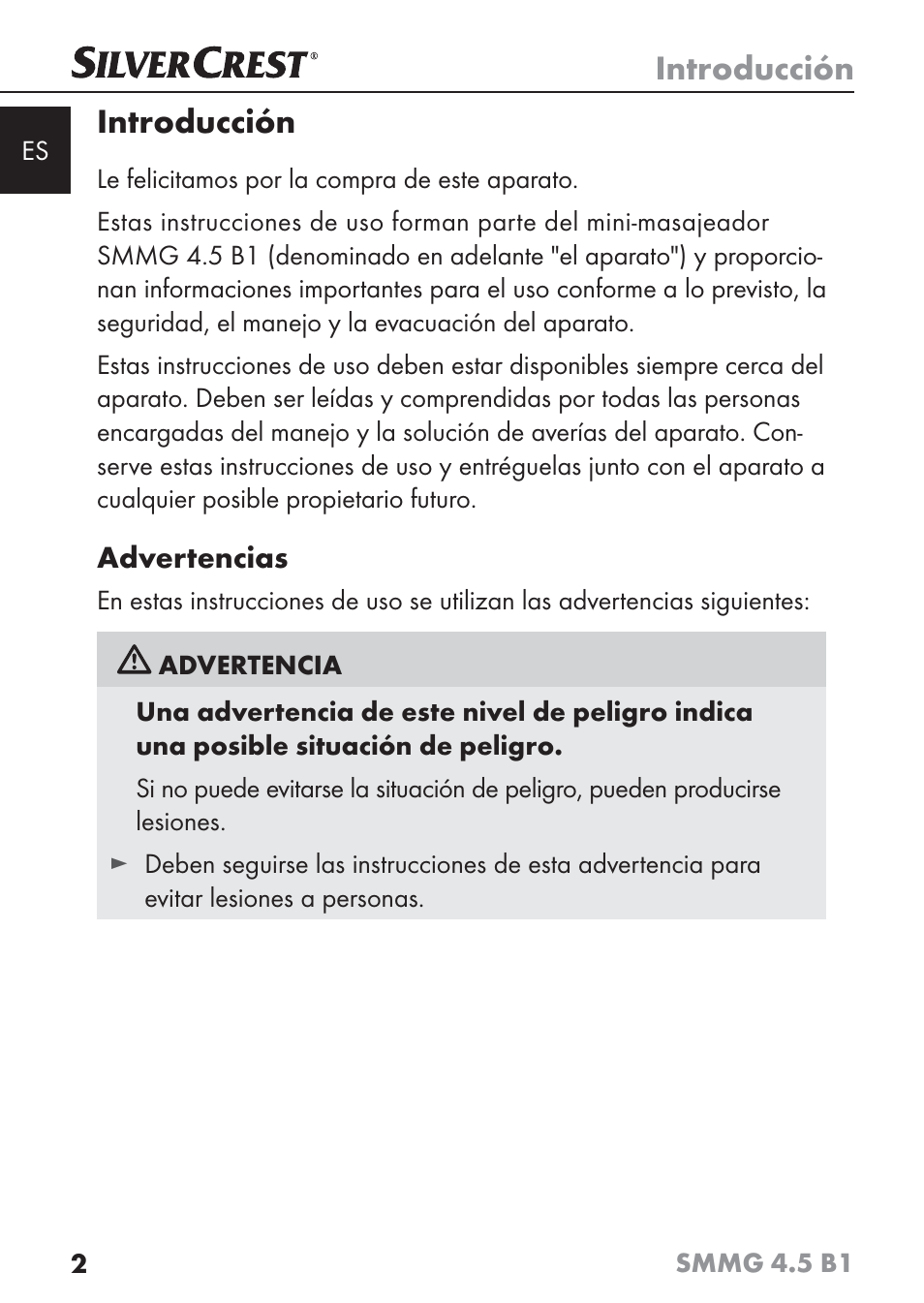 Introducción | Silvercrest SMMG 4.5 B1 User Manual | Page 4 / 66