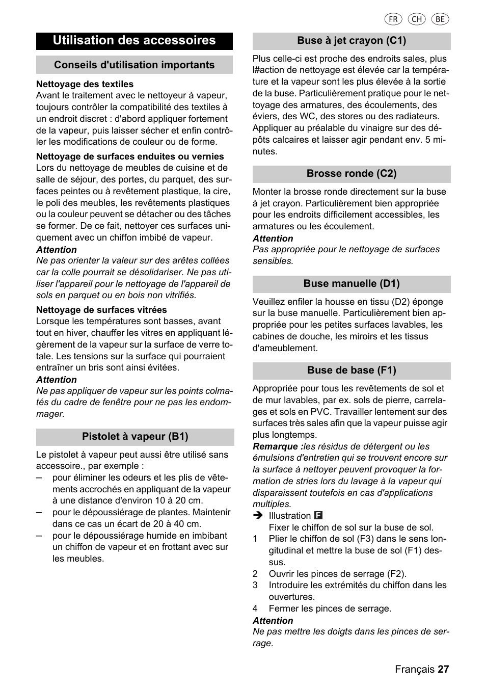 Utilisation des accessoires | Silvercrest 37702 User Manual | Page 27 / 106