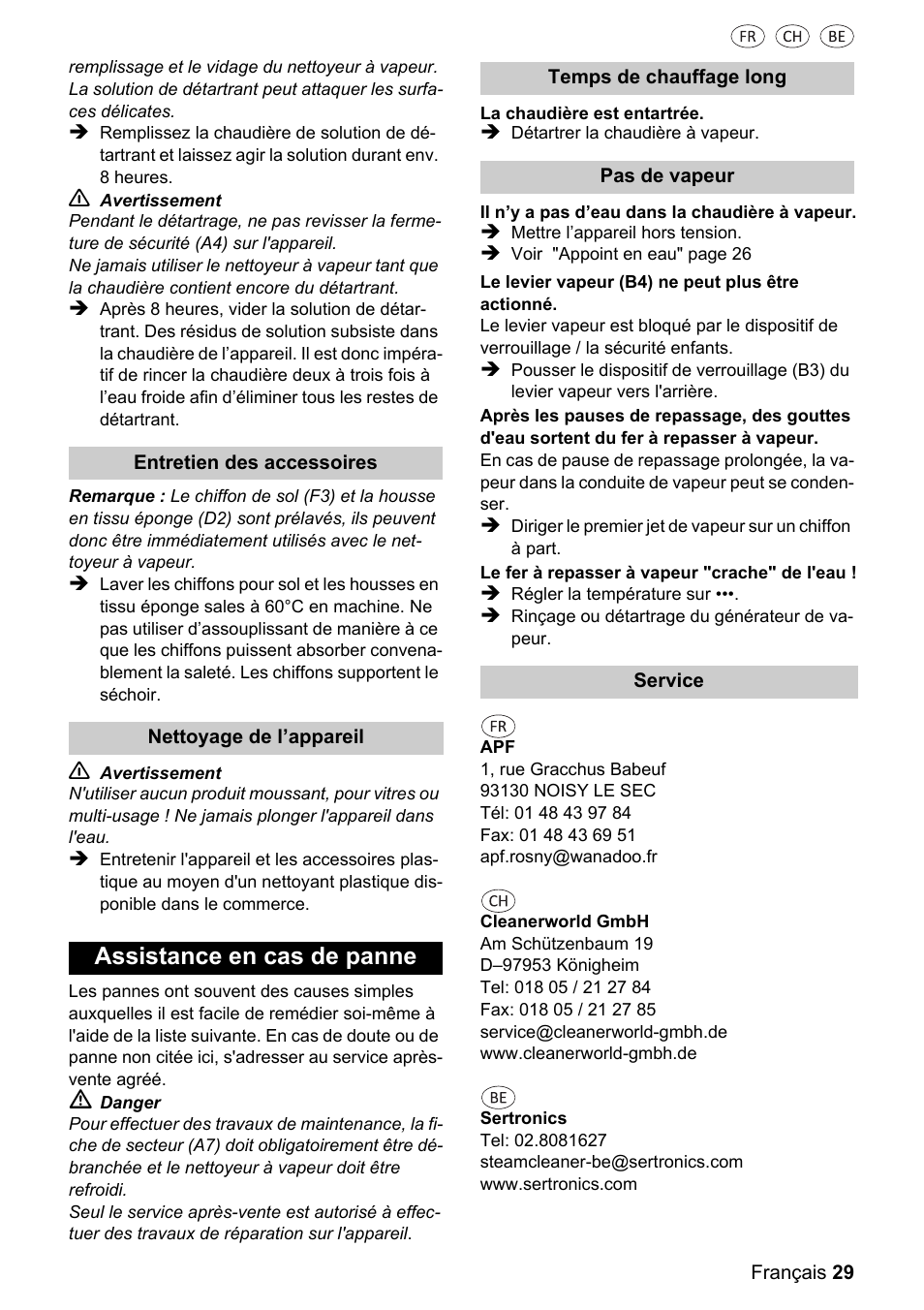 Assistance en cas de panne | Silvercrest 37702 User Manual | Page 29 / 106