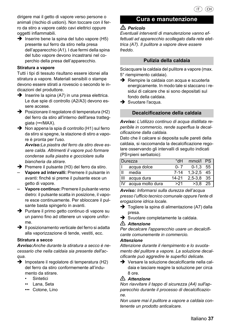 Cura e manutenzione | Silvercrest 37702 User Manual | Page 37 / 106