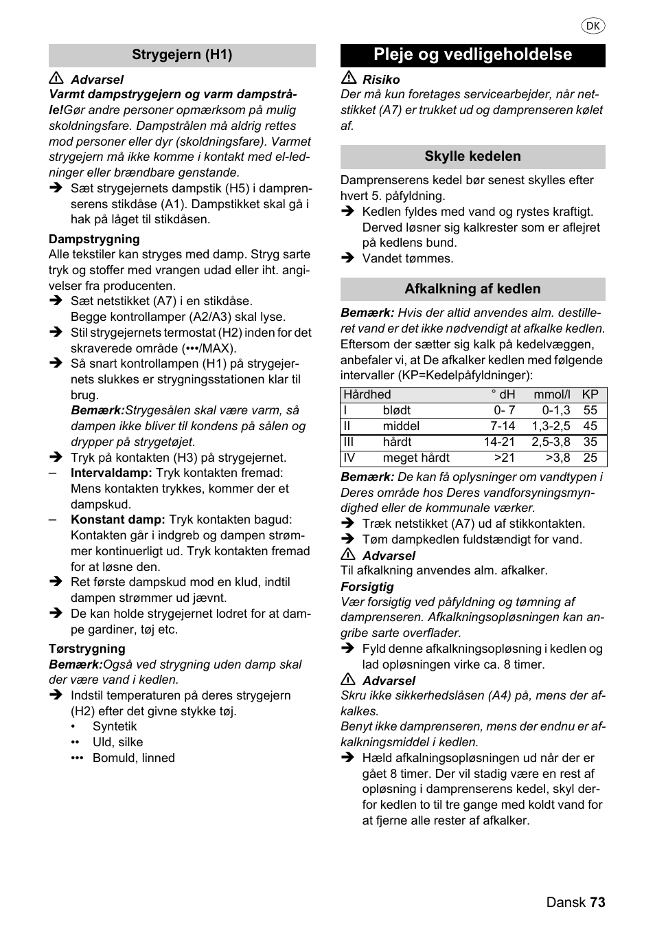 Pleje og vedligeholdelse | Silvercrest 37702 User Manual | Page 73 / 106