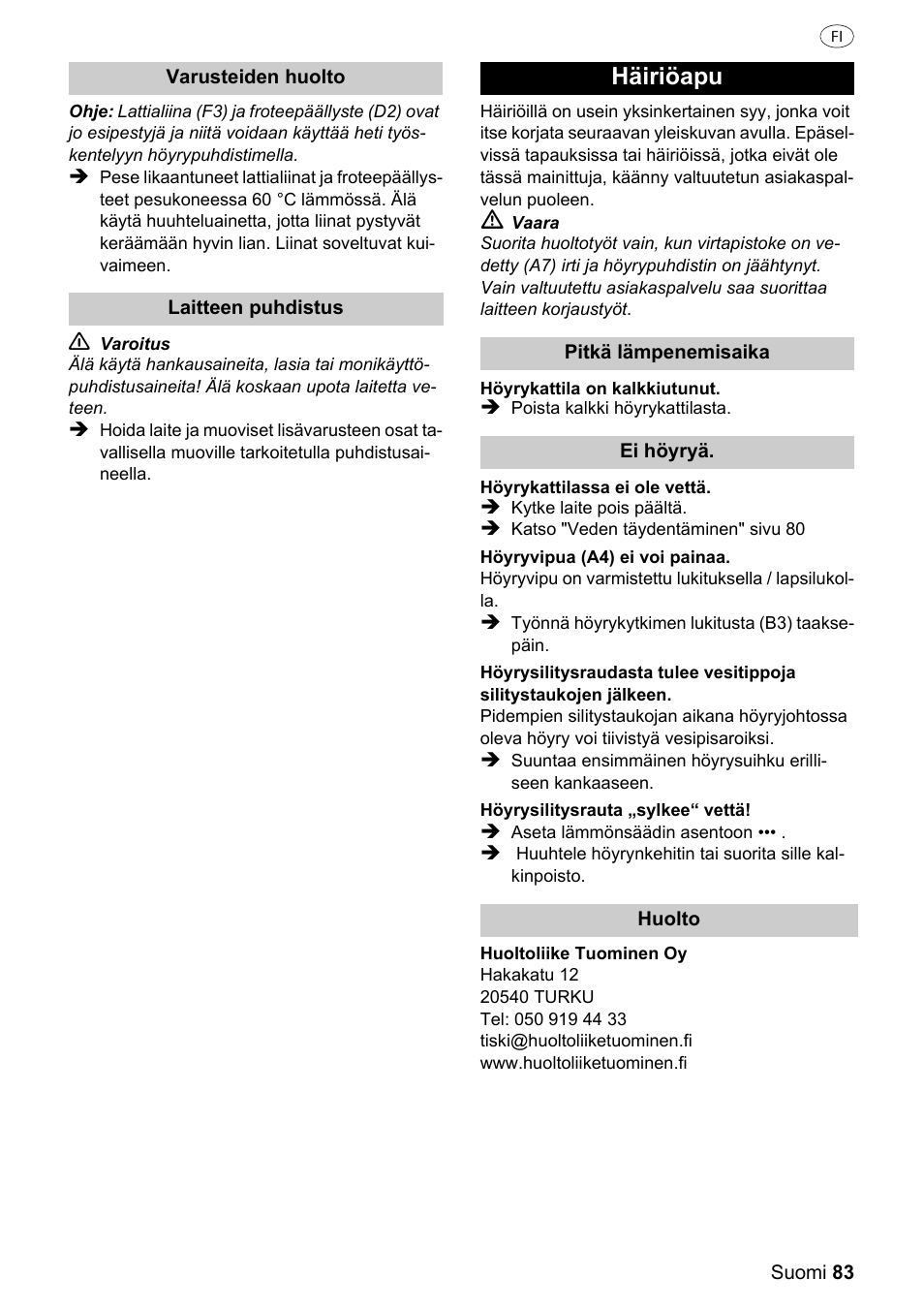 Häiriöapu | Silvercrest 37702 User Manual | Page 83 / 106