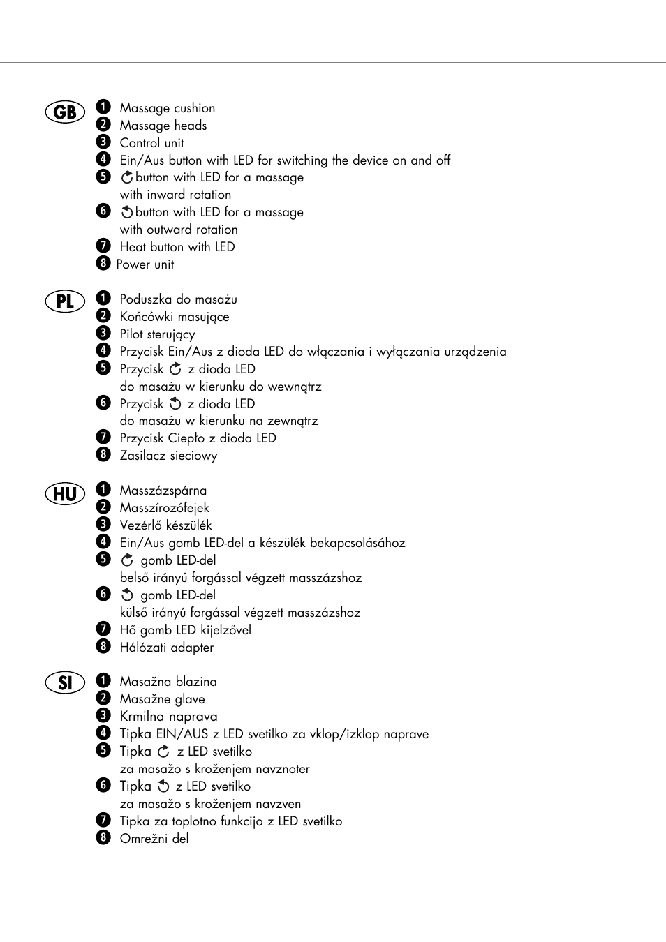 Silvercrest SHIATSU NECK MASSAGE CUSHION User Manual | Page 4 / 70