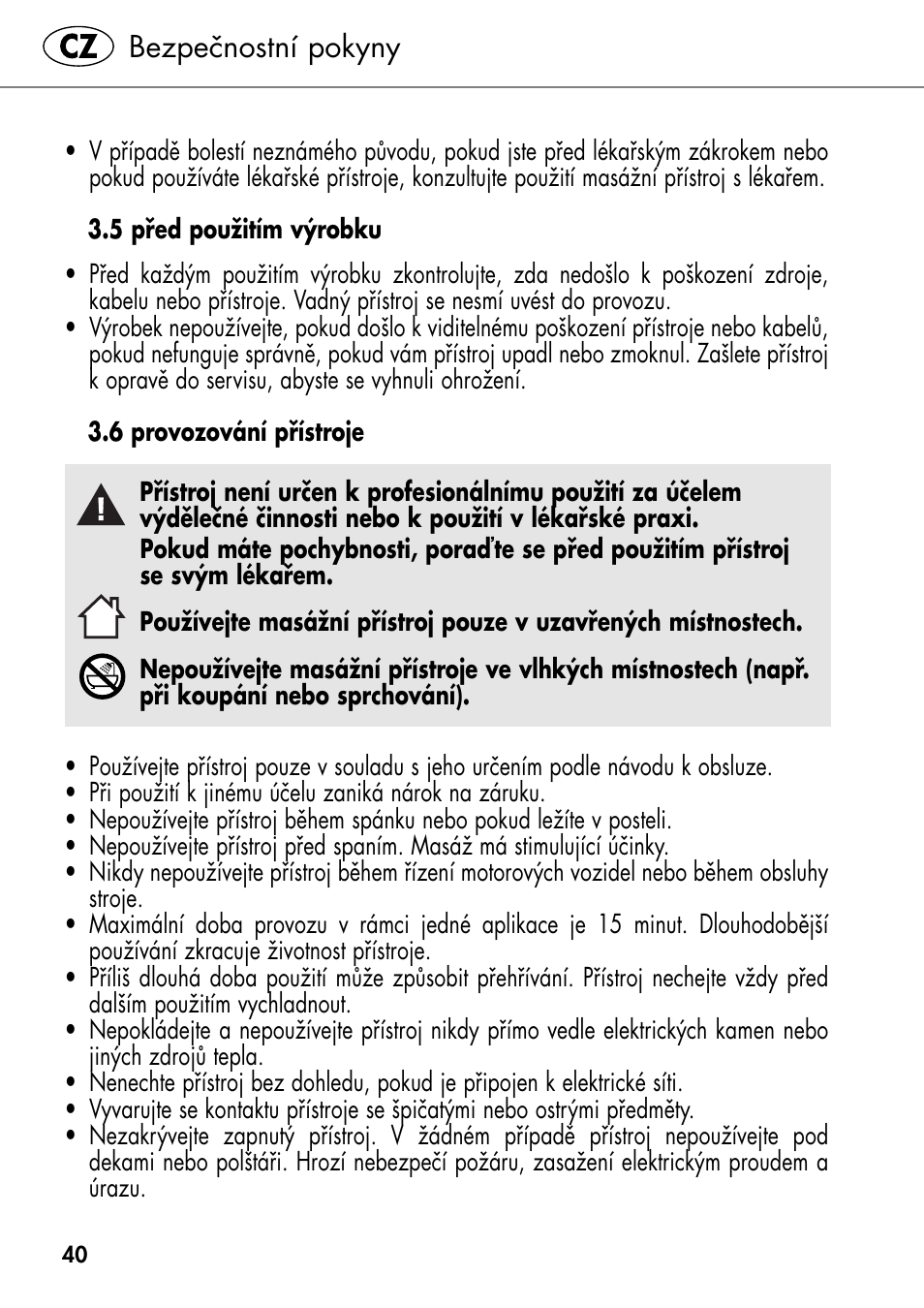 Bezpečnostní pokyny | Silvercrest SHIATSU NECK MASSAGE CUSHION User Manual | Page 46 / 70