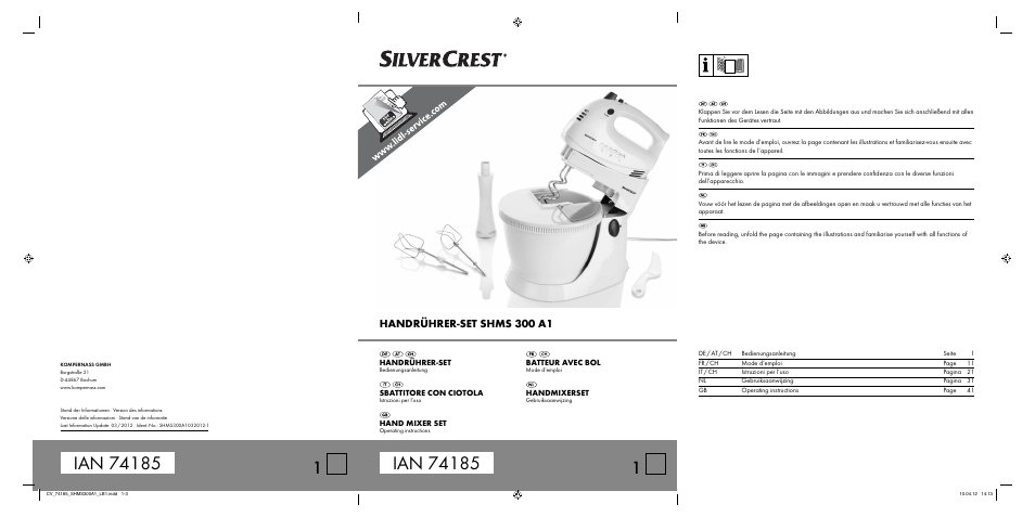 Silvercrest SHMS 300 A1 User Manual | 51 pages