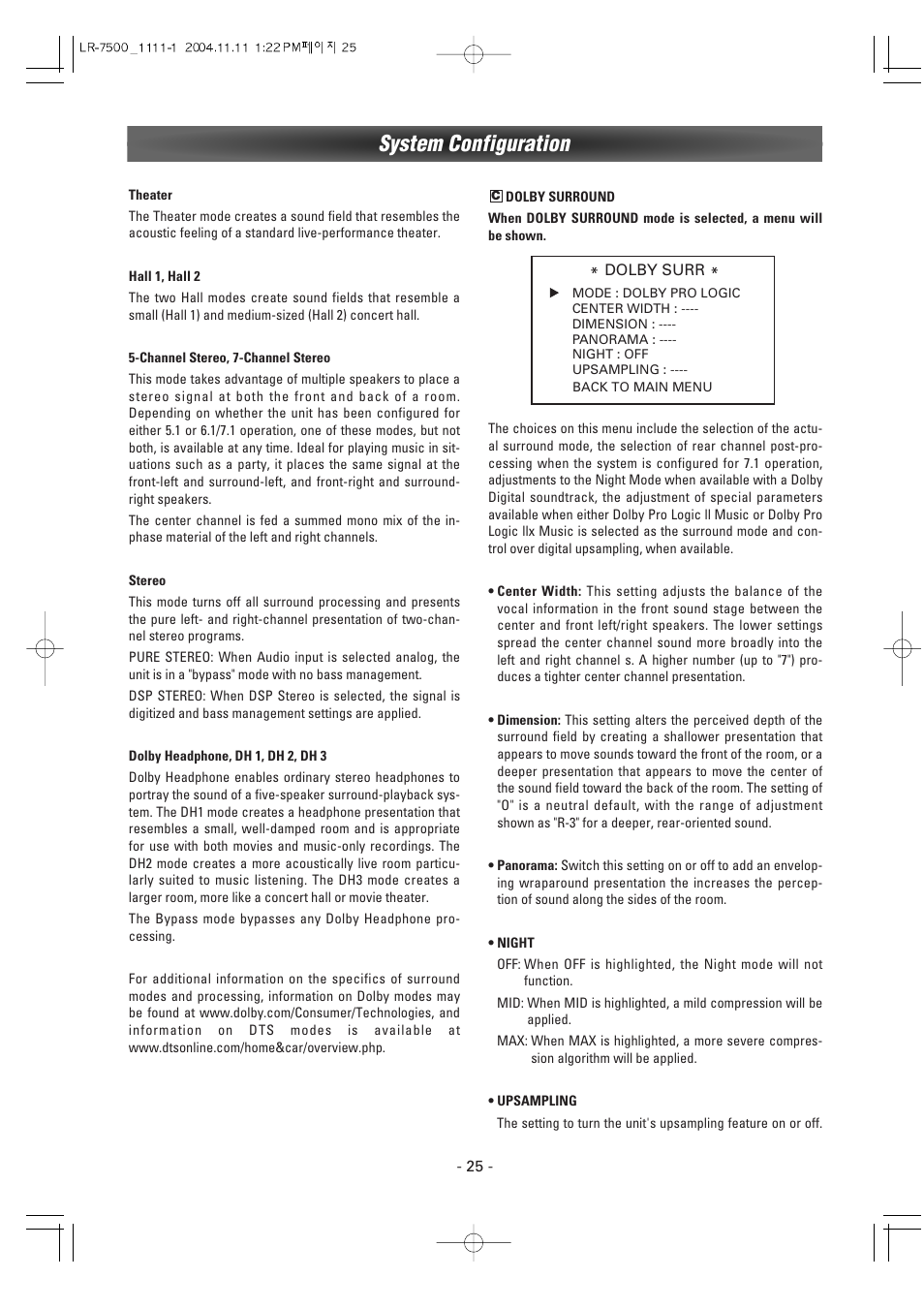 System configuration | Luxman LR-7500 User Manual | Page 25 / 36