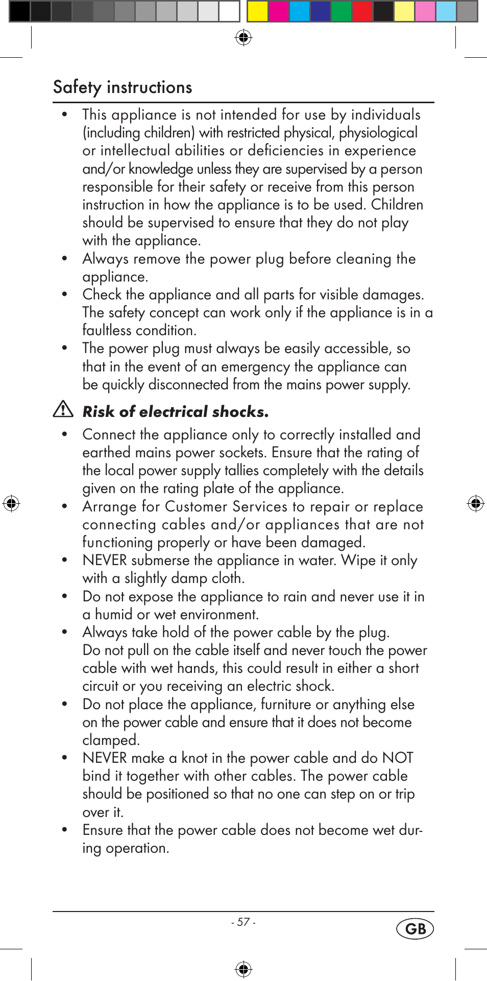 Safety instructions | Silvercrest KH 2299 User Manual | Page 59 / 94