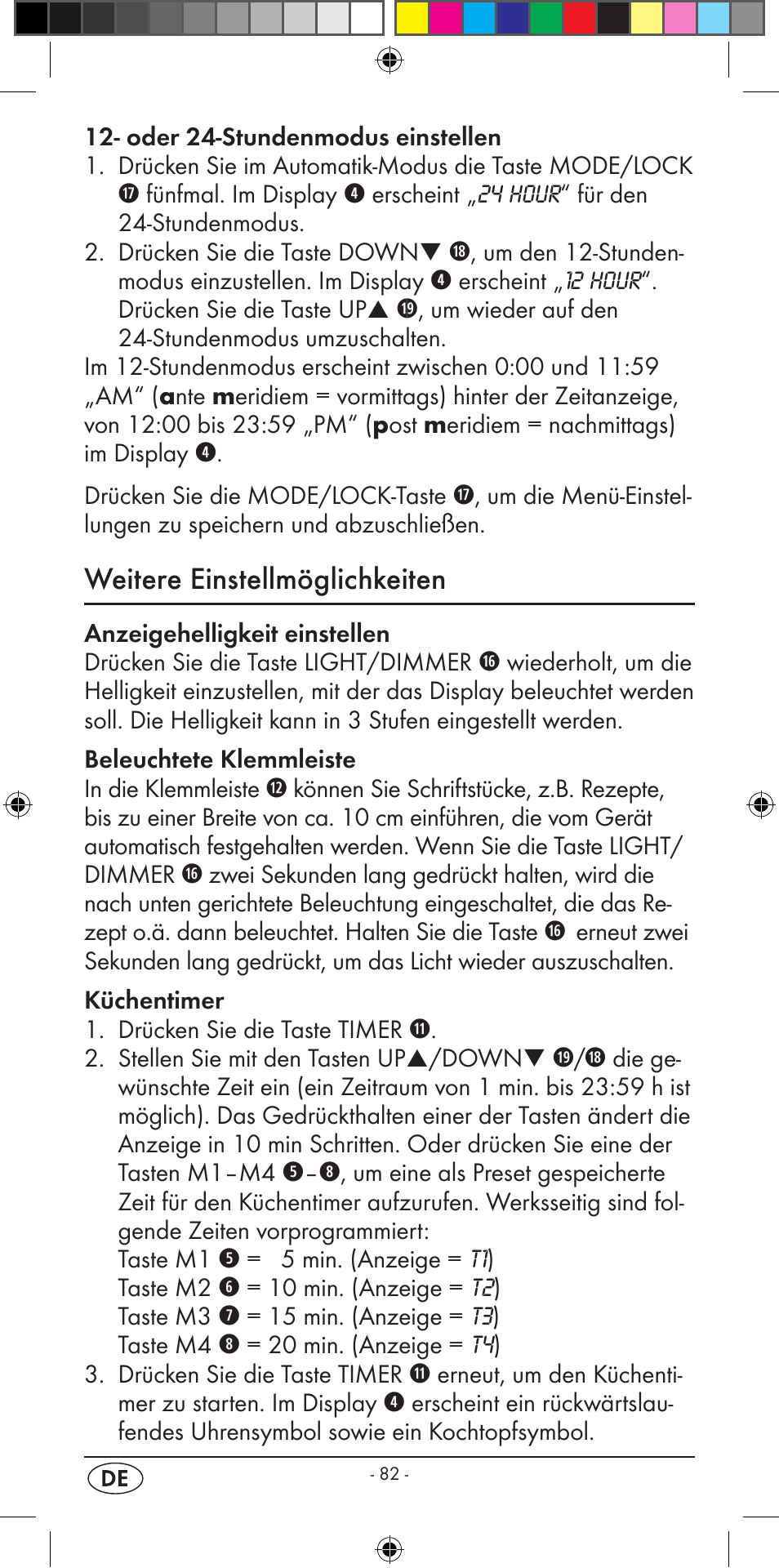 Weitere einstellmöglichkeiten | Silvercrest KH 2299 User Manual | Page 84 / 94