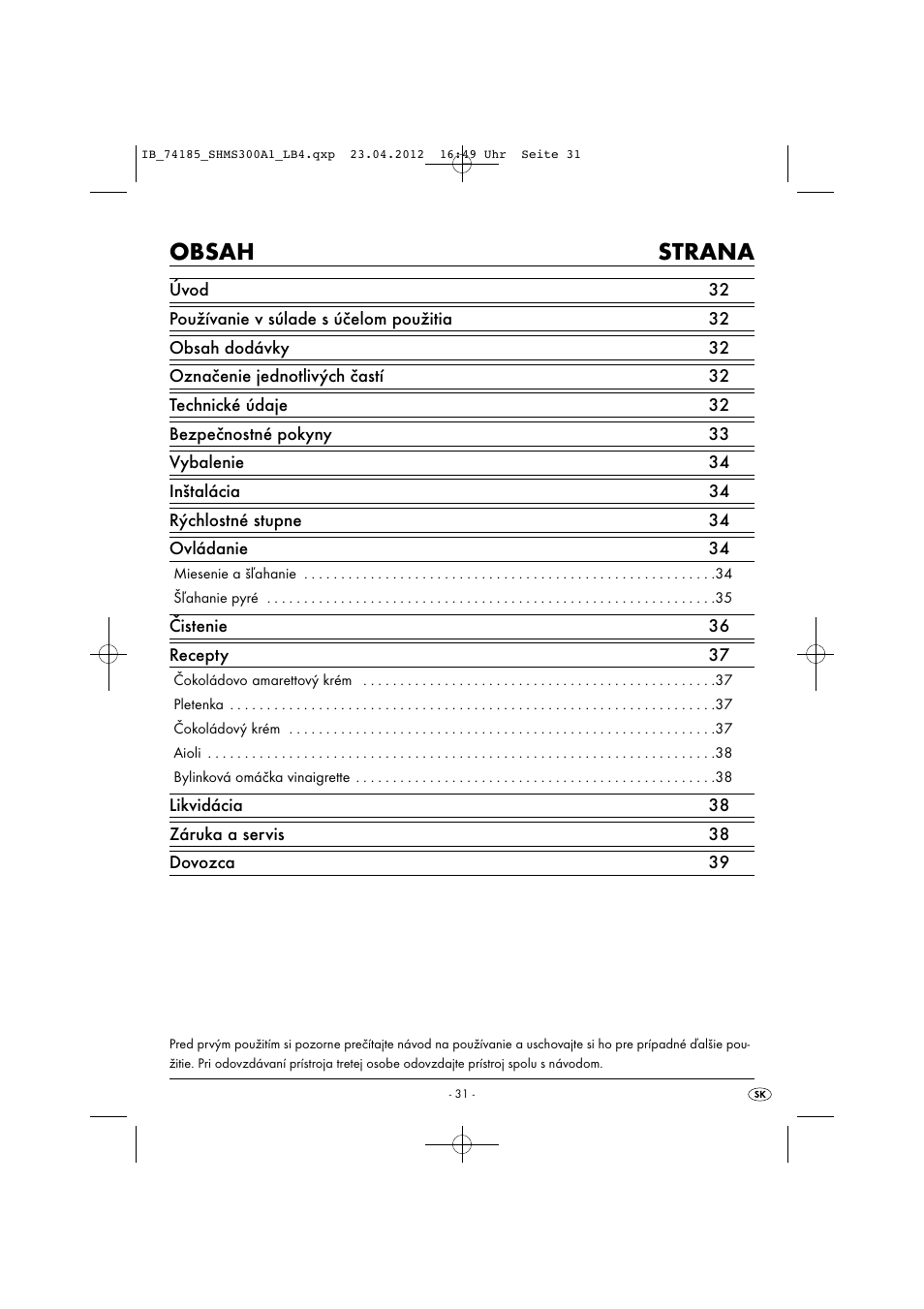 Silvercrest SHMS 300 A1 User Manual | Page 33 / 51