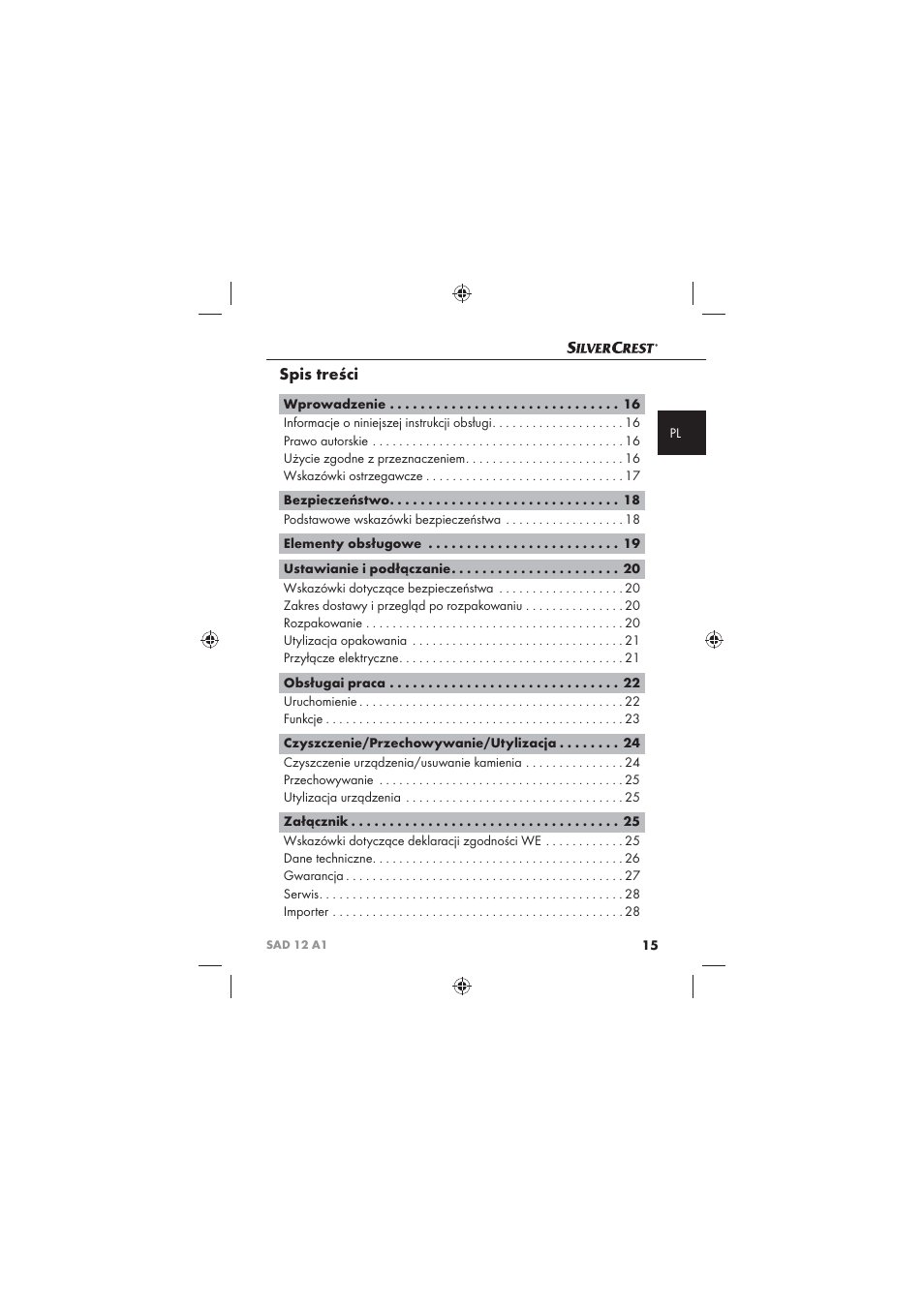 Silvercrest SAD 12 A1 User Manual | Page 17 / 86