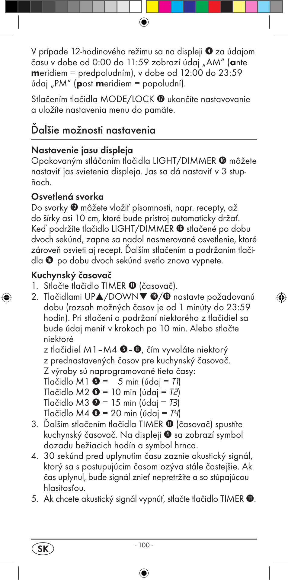 Ďalšie možnosti nastavenia | Silvercrest KH 2299 User Manual | Page 102 / 146