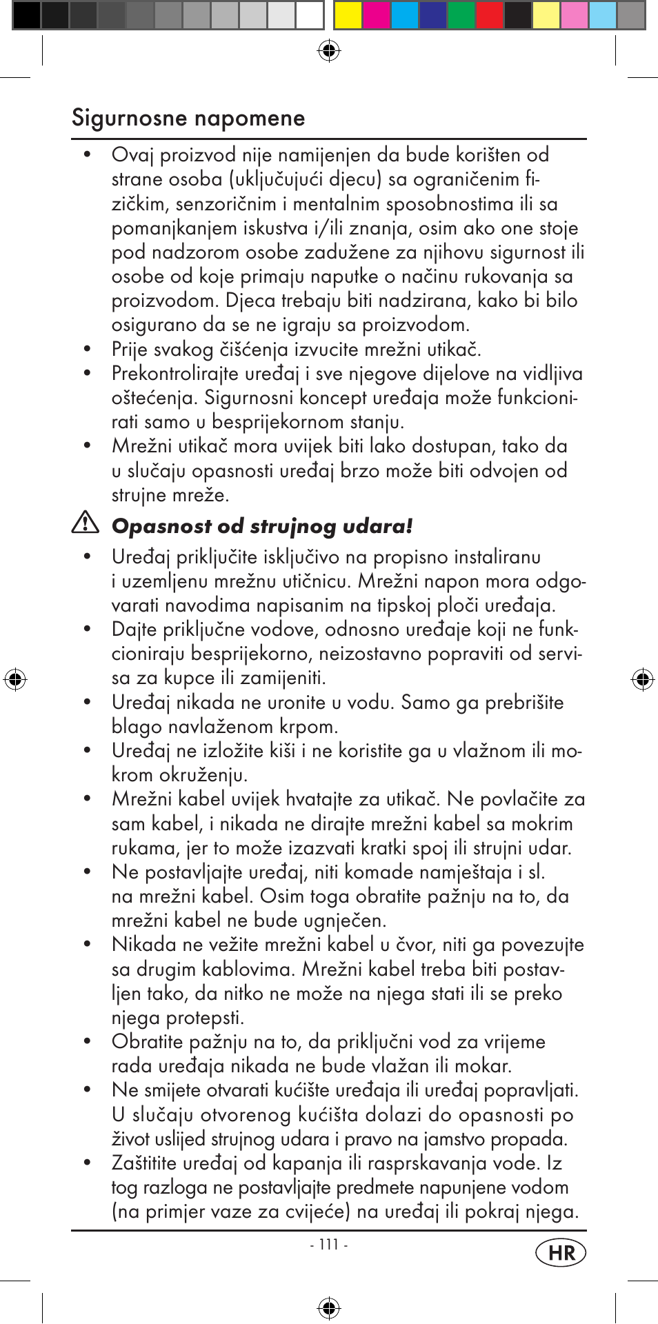 Sigurnosne napomene | Silvercrest KH 2299 User Manual | Page 113 / 146