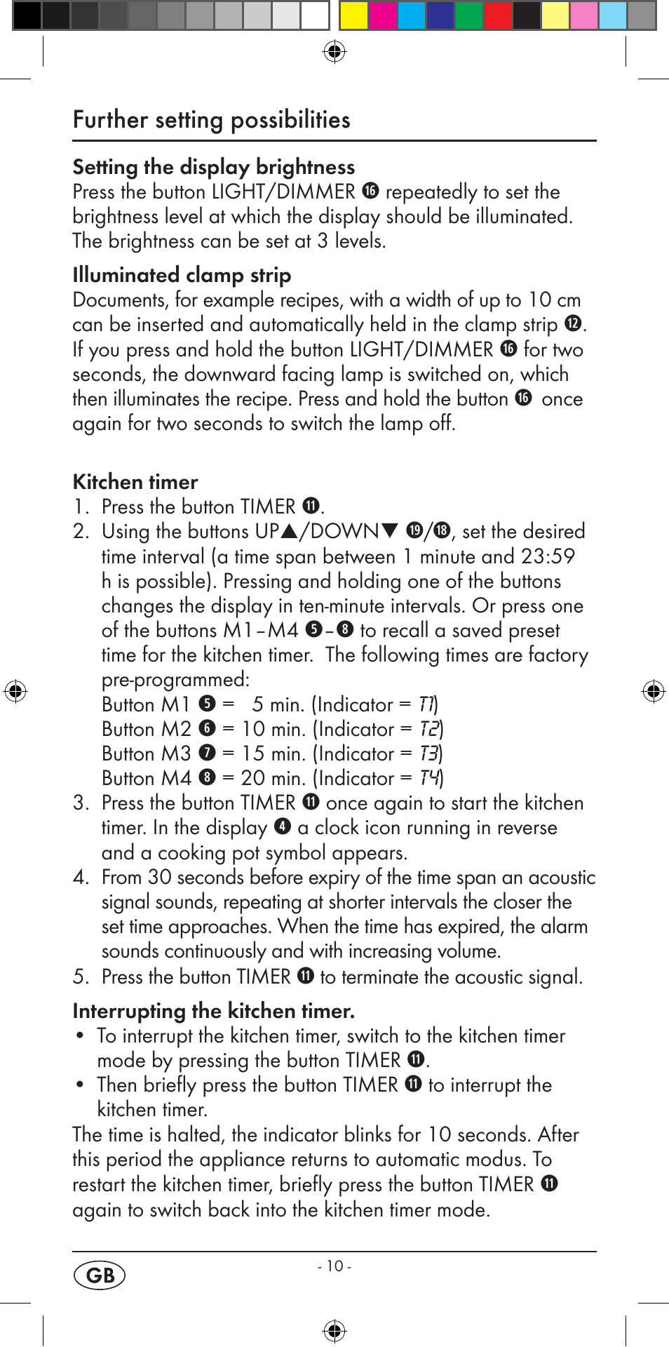Further setting possibilities | Silvercrest KH 2299 User Manual | Page 12 / 146