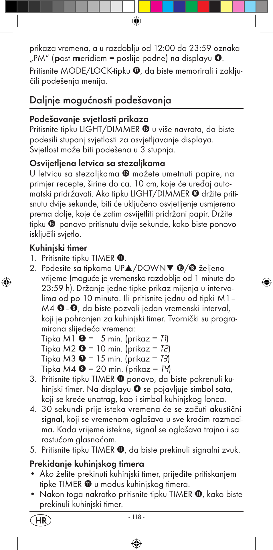 Daljnje mogućnosti podešavanja | Silvercrest KH 2299 User Manual | Page 120 / 146