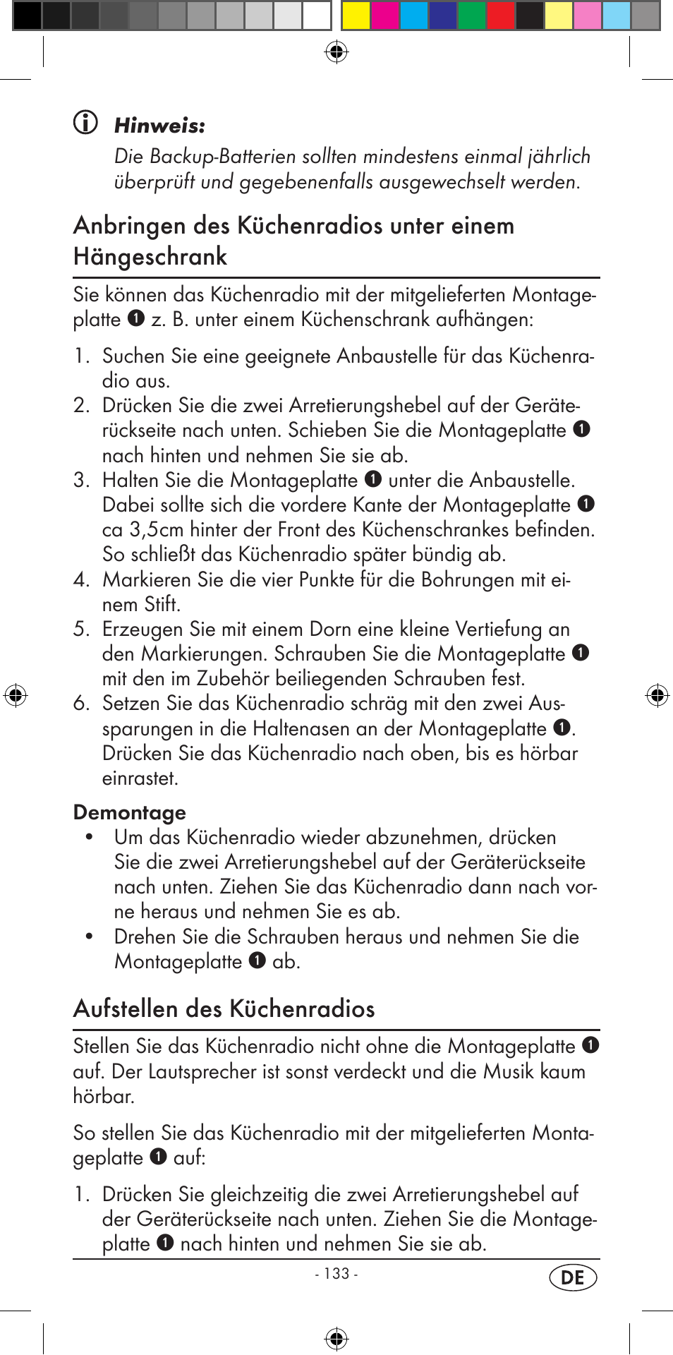 Aufstellen des küchenradios | Silvercrest KH 2299 User Manual | Page 135 / 146