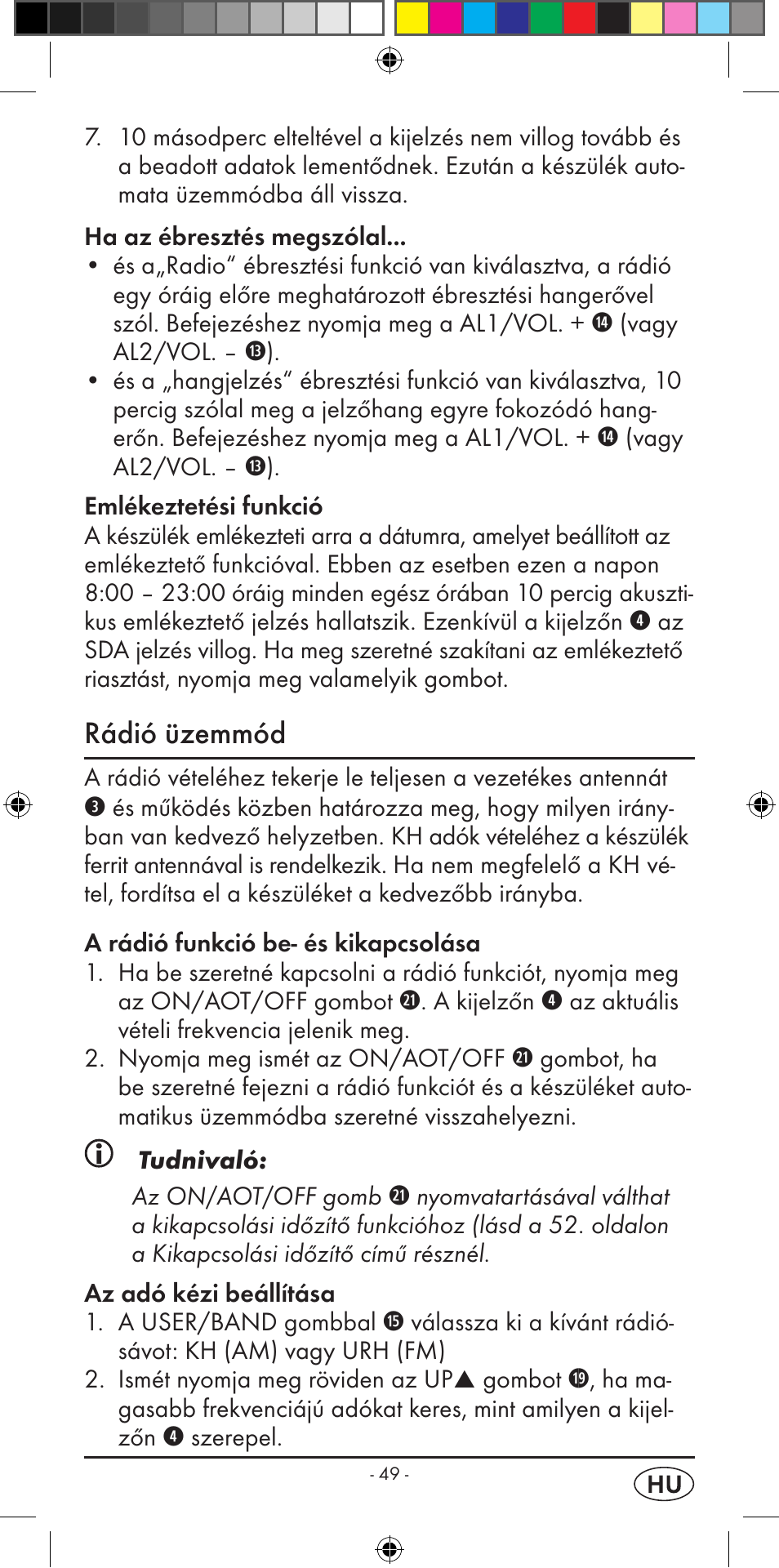 Rádió üzemmód | Silvercrest KH 2299 User Manual | Page 51 / 146