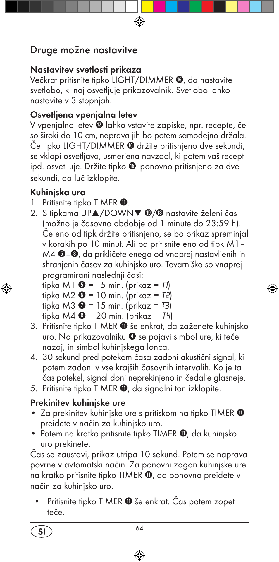 Druge možne nastavitve | Silvercrest KH 2299 User Manual | Page 66 / 146