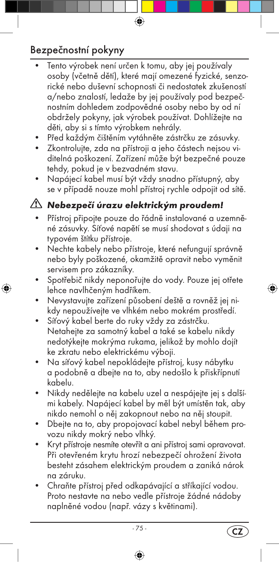 Bezpečnostní pokyny | Silvercrest KH 2299 User Manual | Page 77 / 146