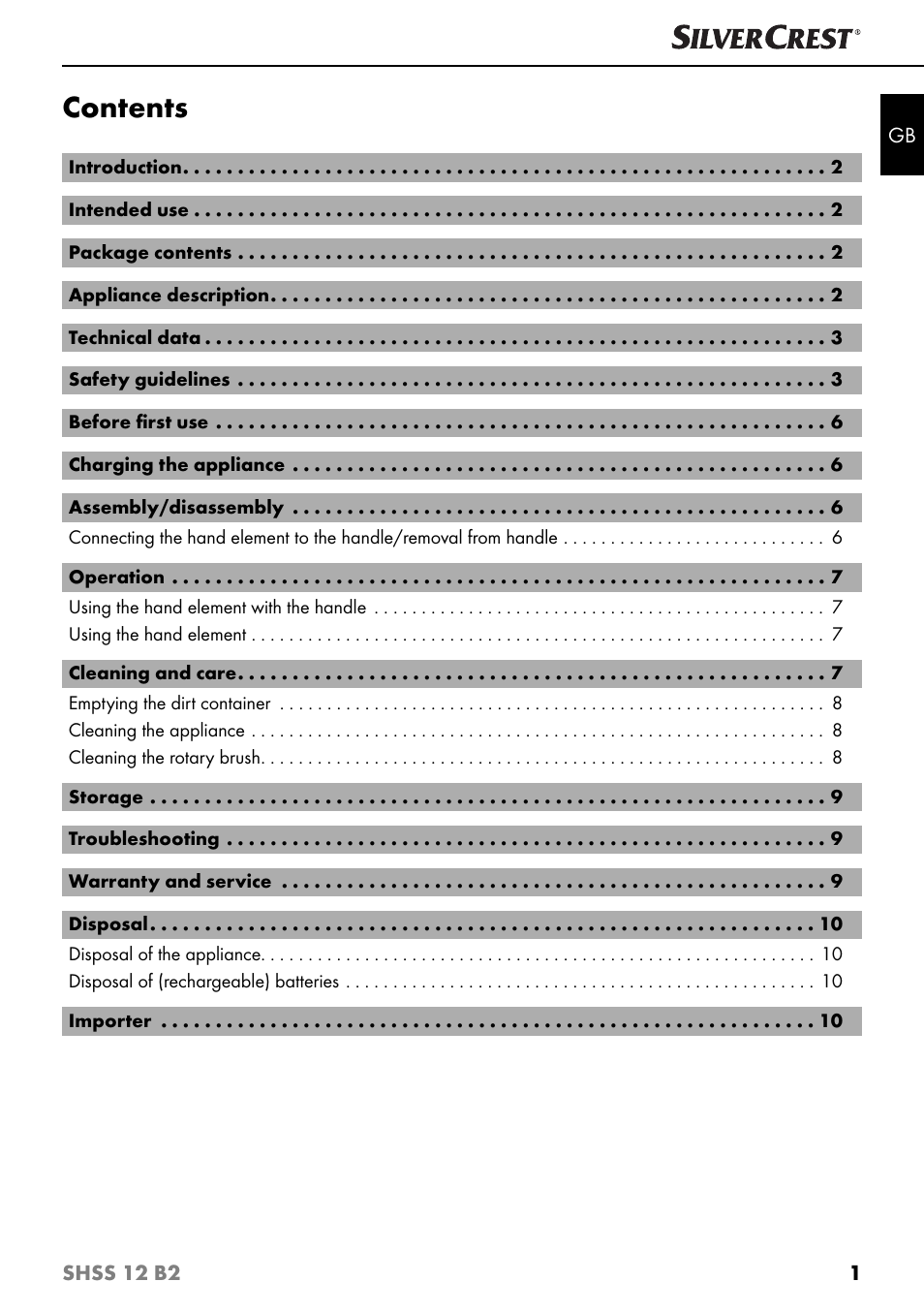 Silvercrest SHSS 12 B2 User Manual | Page 4 / 74