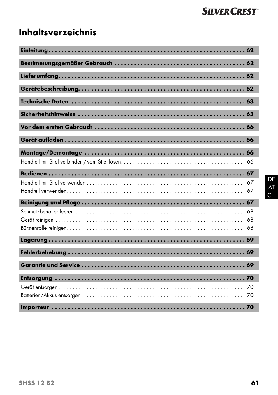 Silvercrest SHSS 12 B2 User Manual | Page 64 / 74
