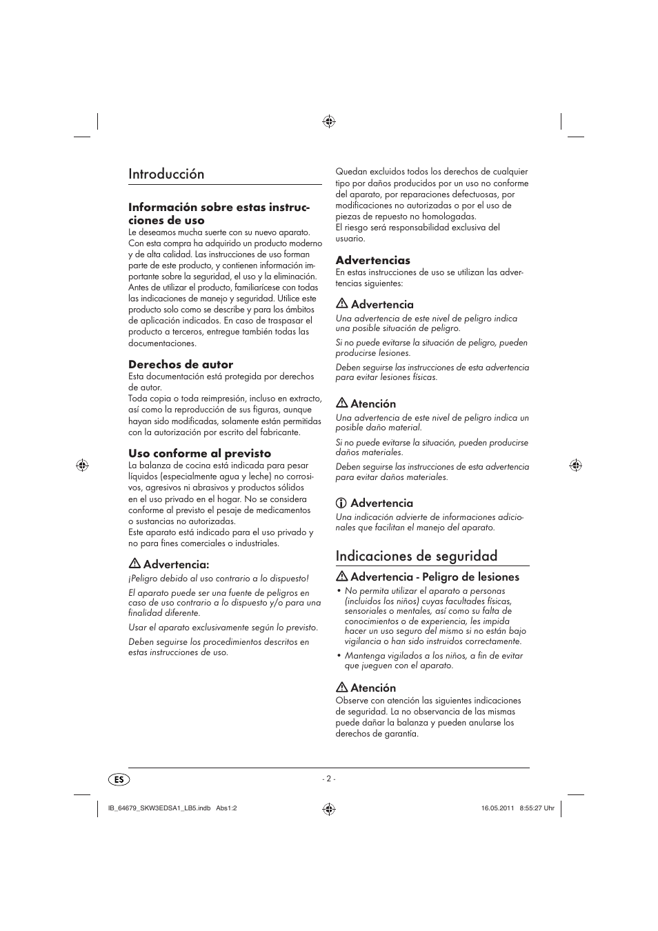 Introducción, Indicaciones de seguridad | Silvercrest SKW 3 EDS A1 User Manual | Page 4 / 42