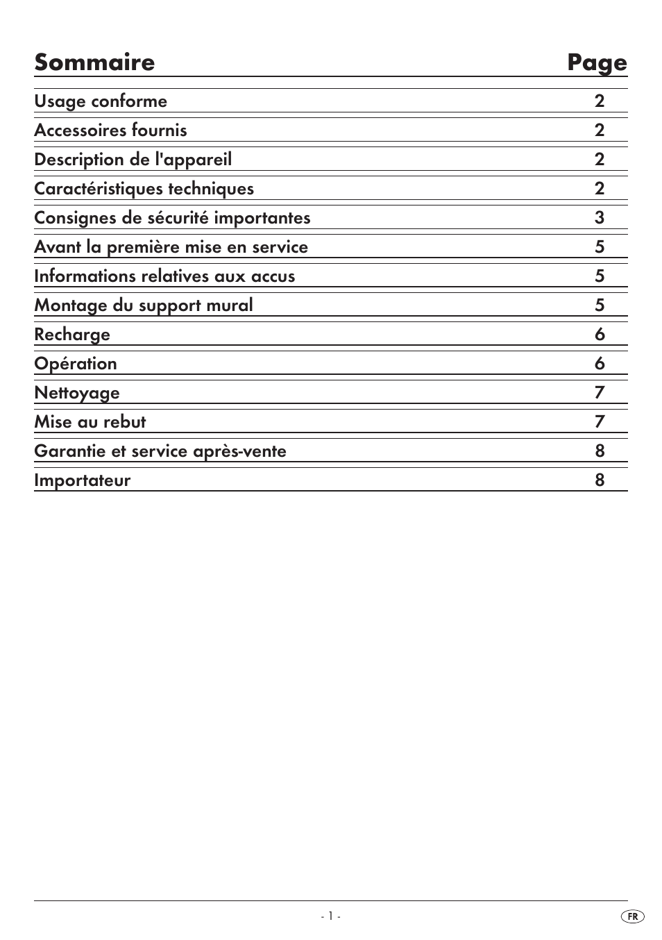 Sommaire page | Silvercrest SAS 7.4 LI B1 User Manual | Page 4 / 28