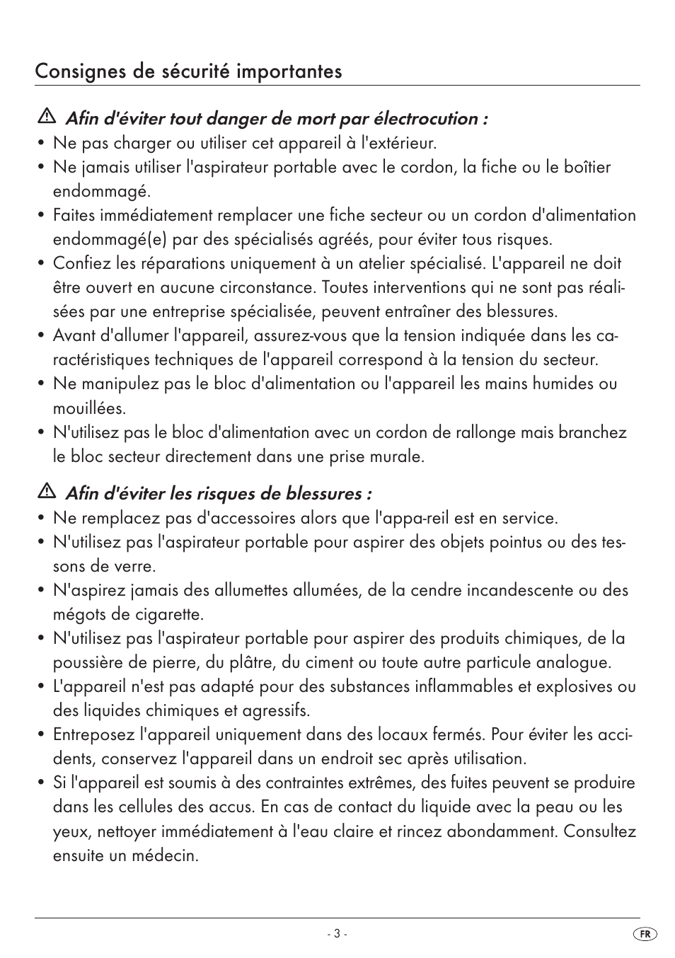 Consignes de sécurité importantes | Silvercrest SAS 7.4 LI B1 User Manual | Page 6 / 28