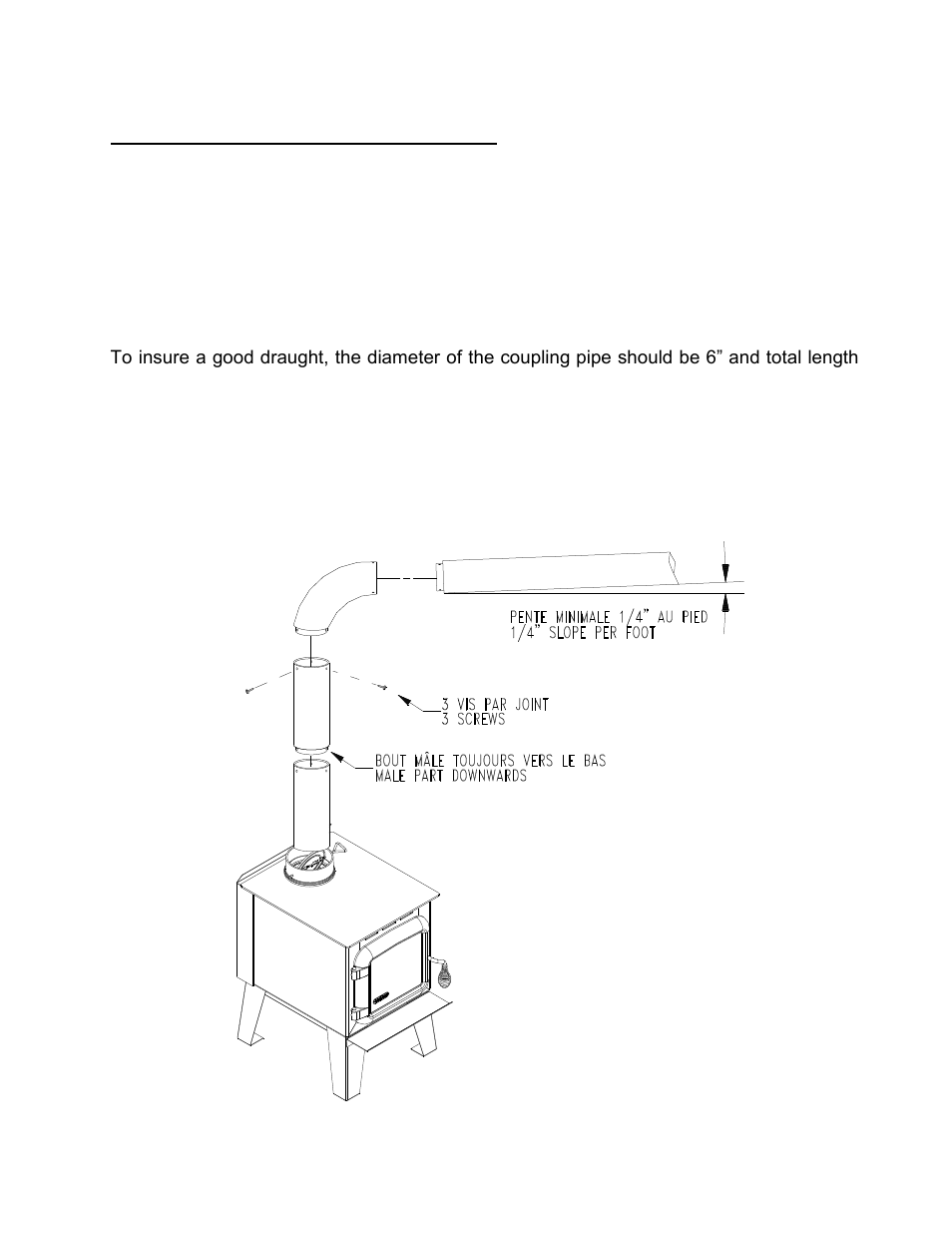 Chimney connector (stove pipe) | Drolet COMPAK EPA EXEMPT 45109A User Manual | Page 9 / 19