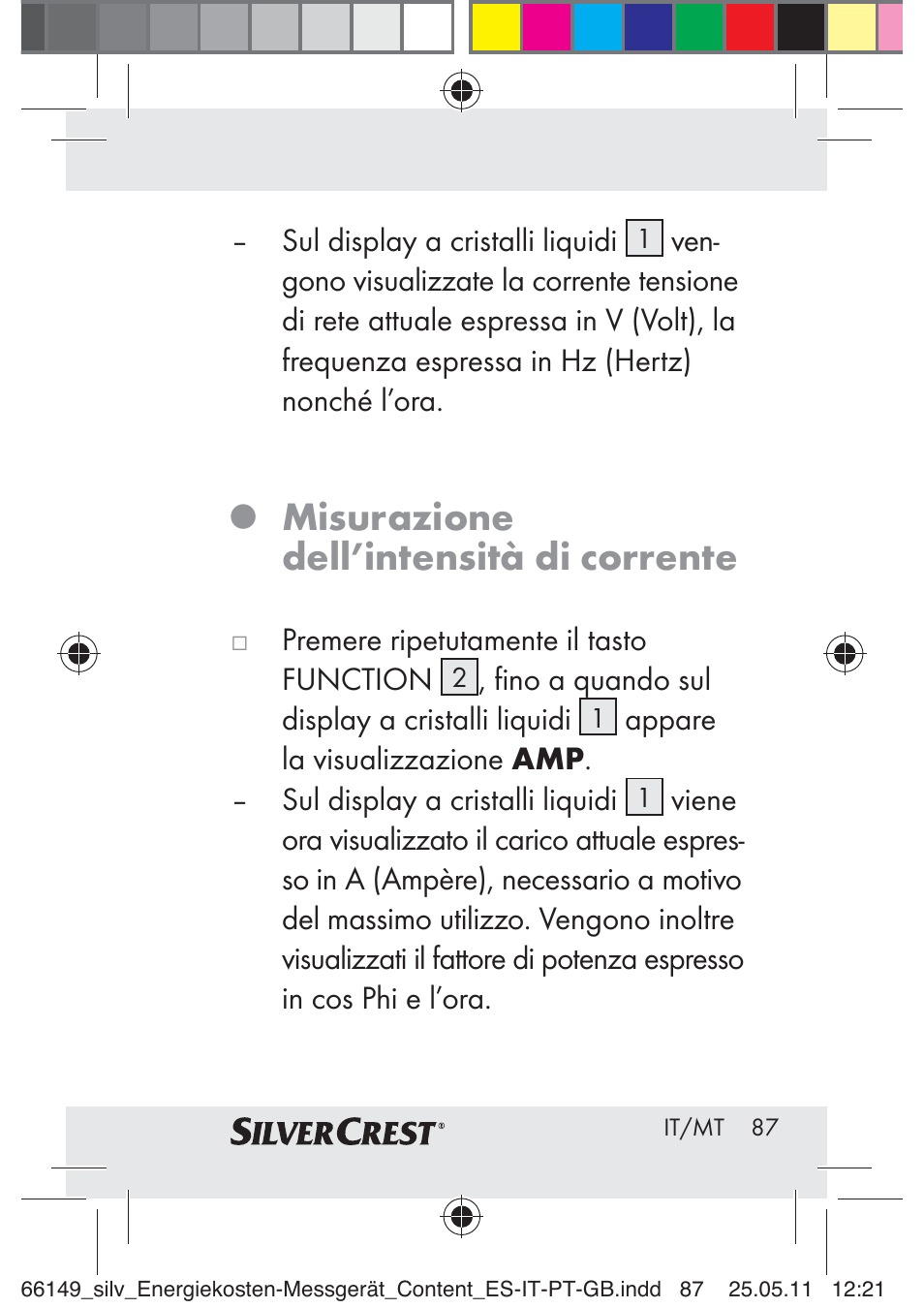 Misurazione dell’intensità di corrente | Silvercrest Z30412-DK User Manual | Page 85 / 207