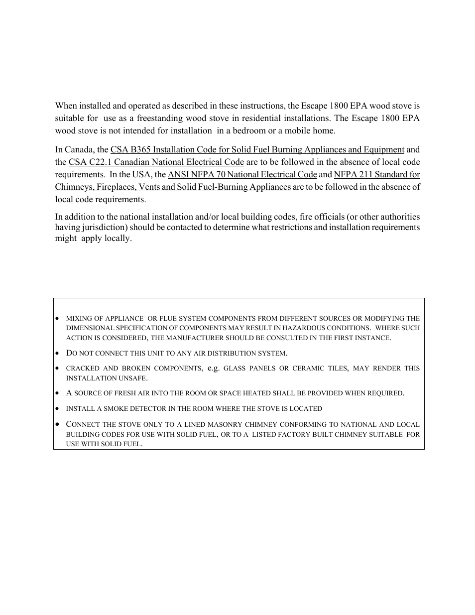 General installation, 1 general installation | Drolet 1800 EPA User Manual | Page 4 / 40