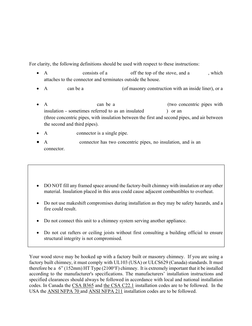Section 2.0 chimney (flue system), Definitions, Chimney | Drolet 1800 EPA User Manual | Page 9 / 40