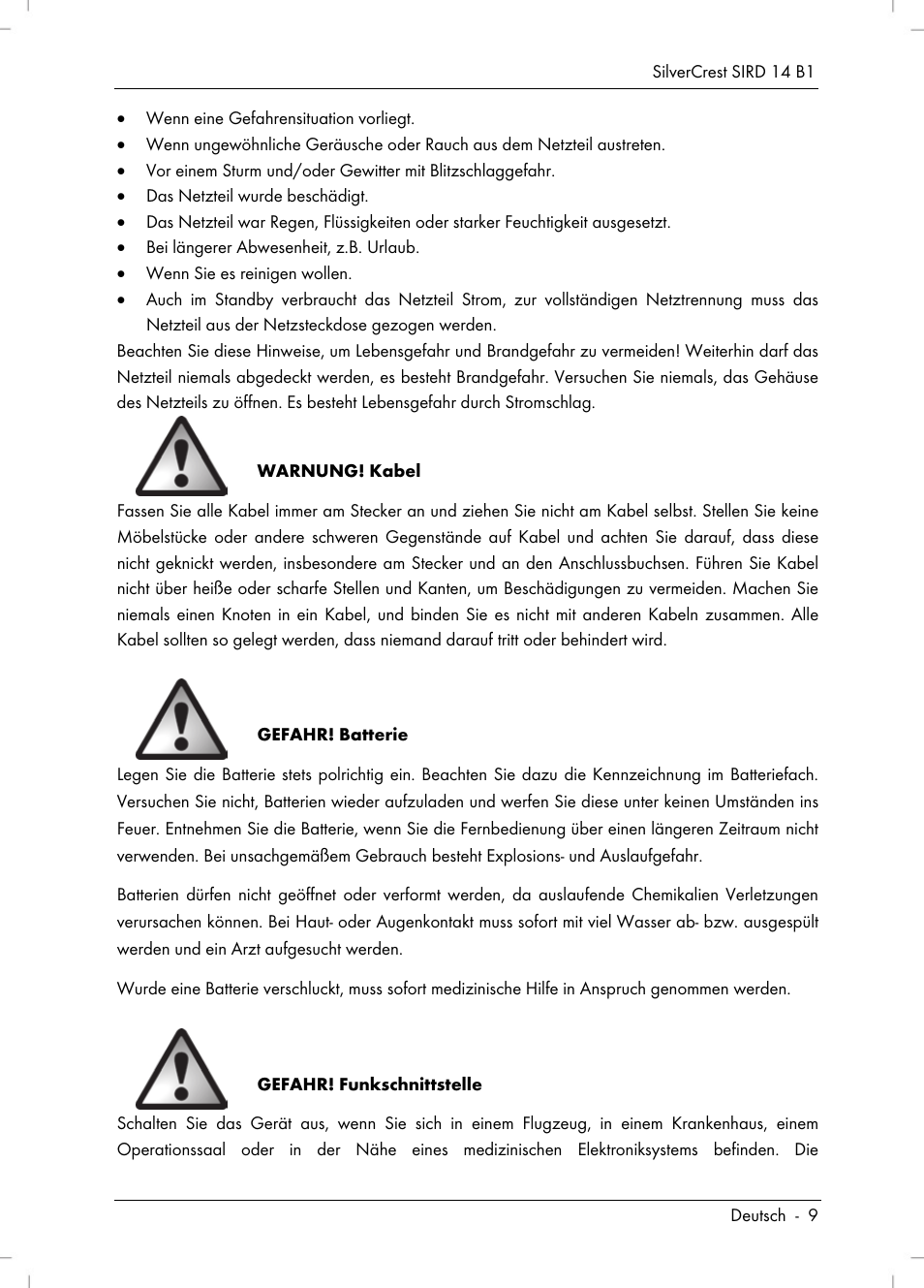 Silvercrest SIRD 14 B1 User Manual | Page 11 / 194