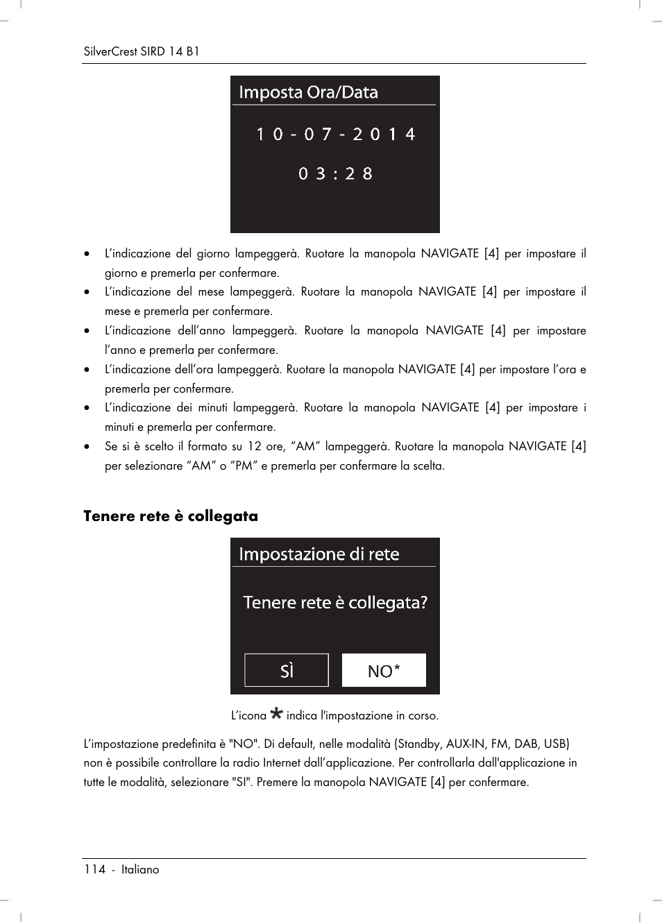 Tenere rete è collegata | Silvercrest SIRD 14 B1 User Manual | Page 116 / 194