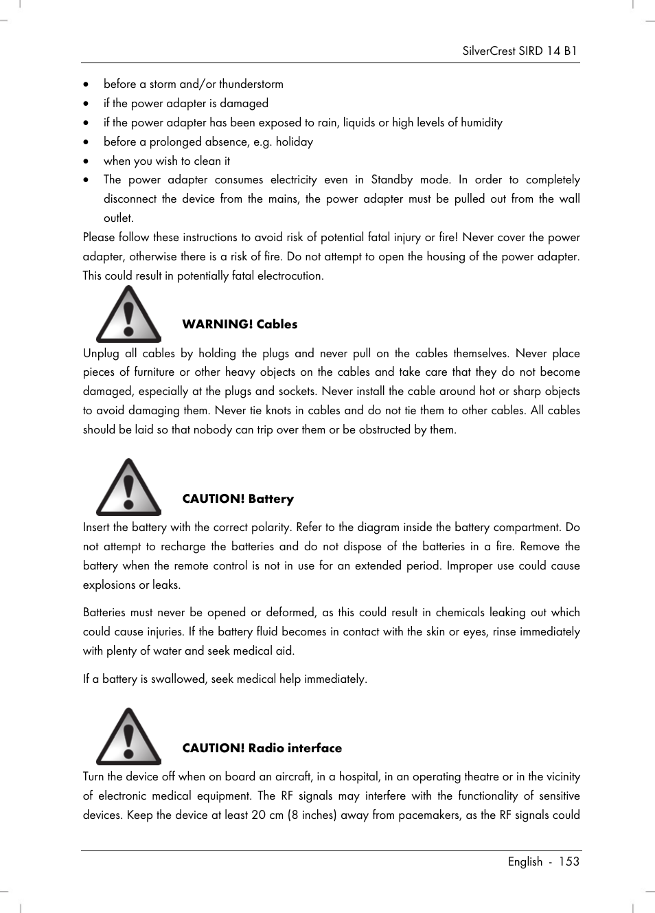 Silvercrest SIRD 14 B1 User Manual | Page 155 / 194