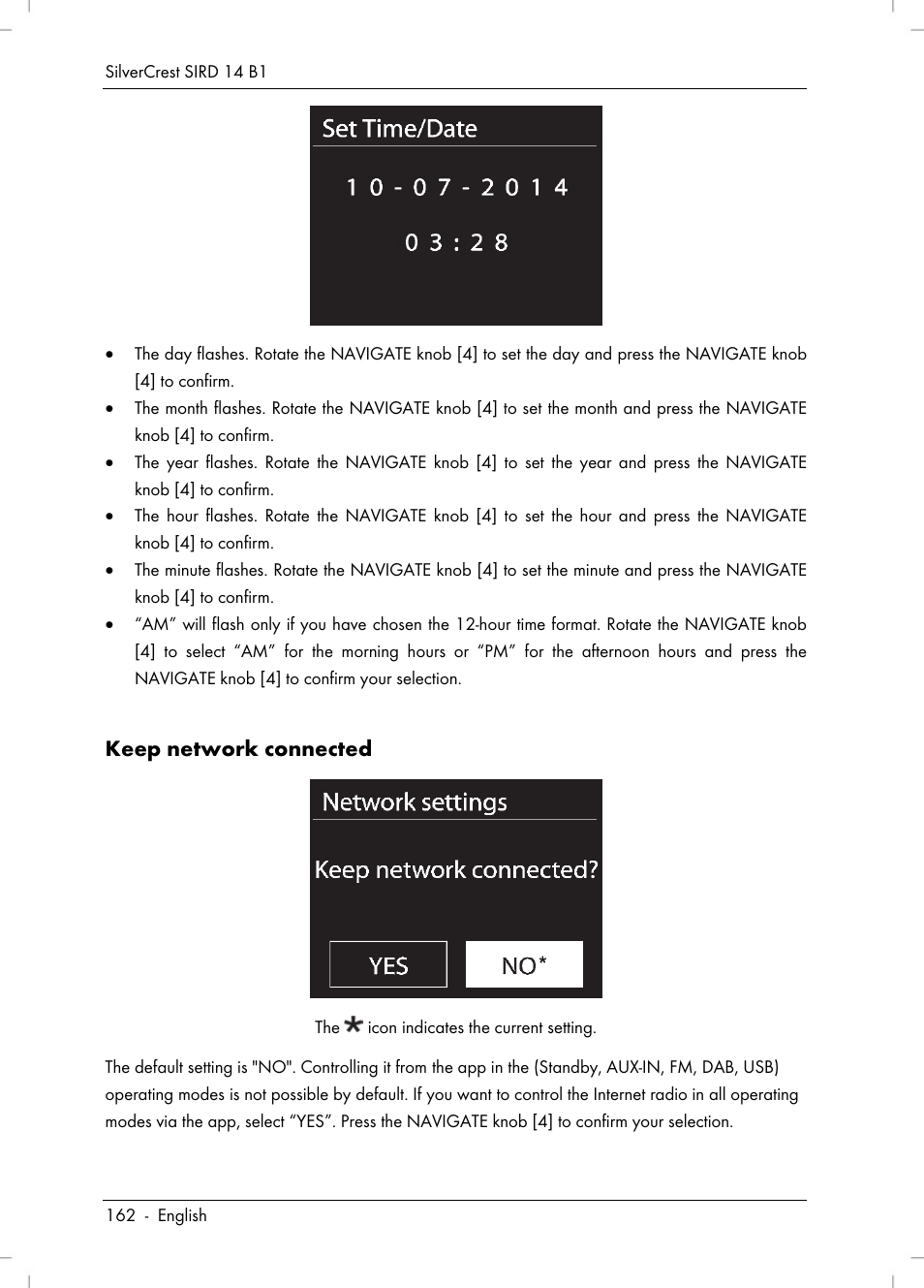 Keep network connected | Silvercrest SIRD 14 B1 User Manual | Page 164 / 194