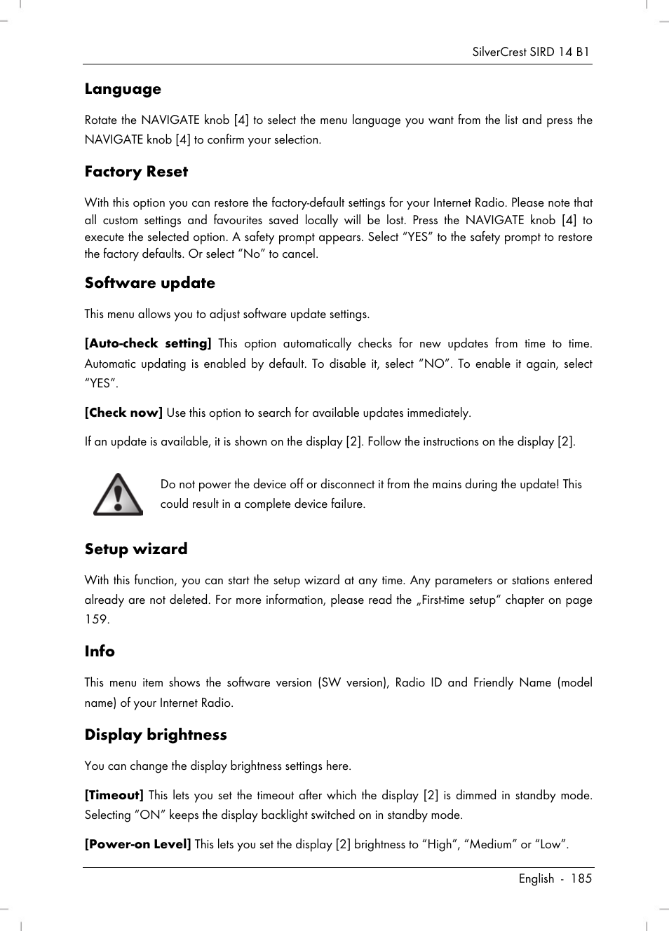 Silvercrest SIRD 14 B1 User Manual | Page 187 / 194