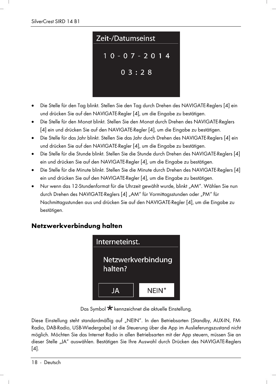 Netzwerkverbindung halten | Silvercrest SIRD 14 B1 User Manual | Page 20 / 194