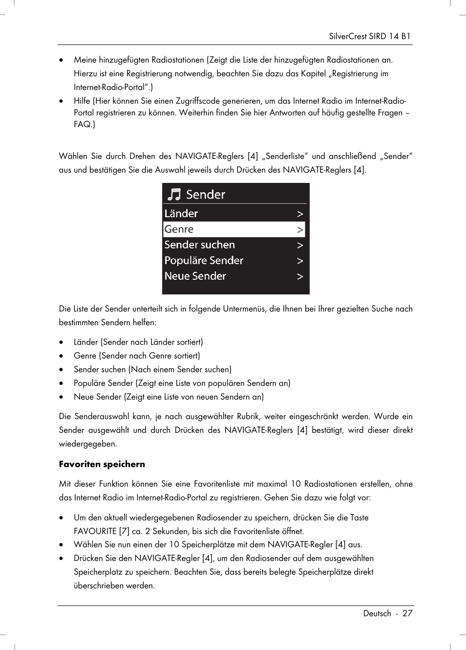 Silvercrest SIRD 14 B1 User Manual | Page 29 / 194