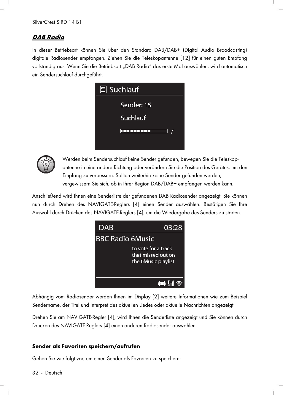 Dab radio | Silvercrest SIRD 14 B1 User Manual | Page 34 / 194