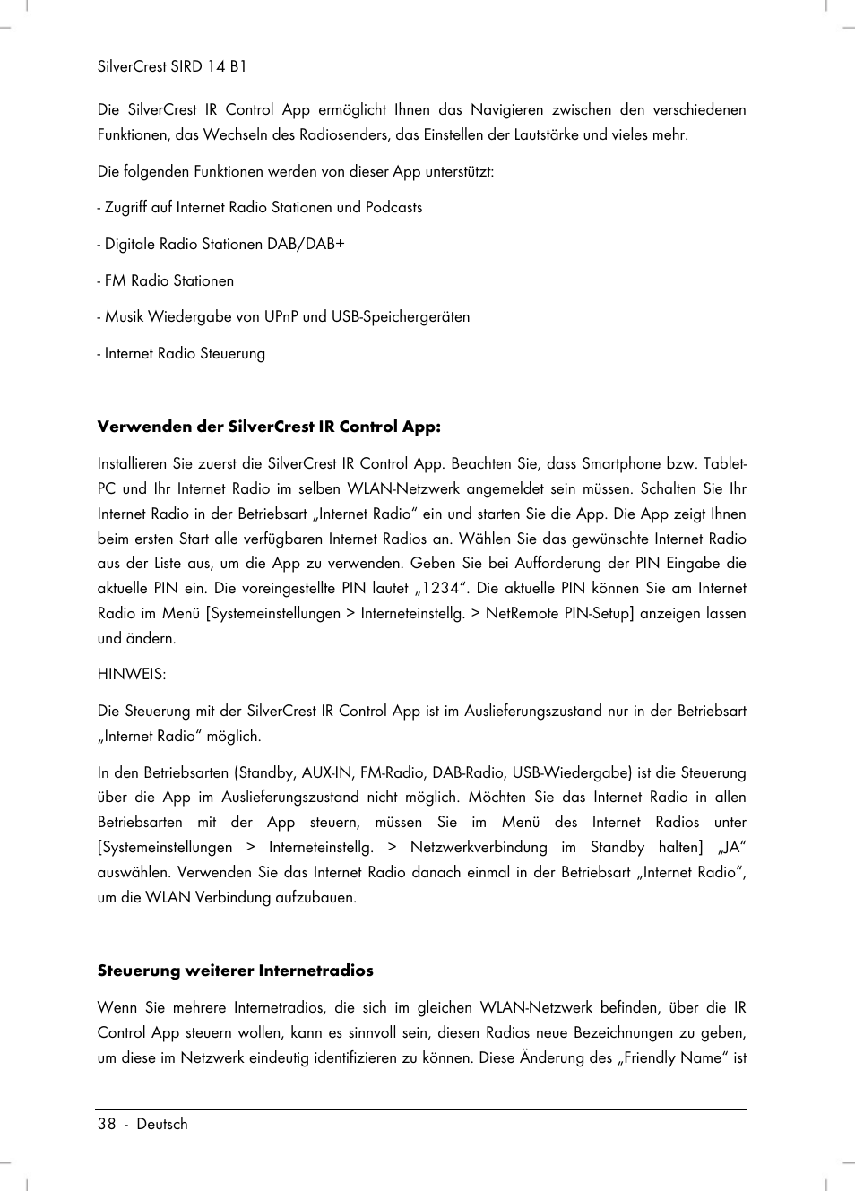 Silvercrest SIRD 14 B1 User Manual | Page 40 / 194